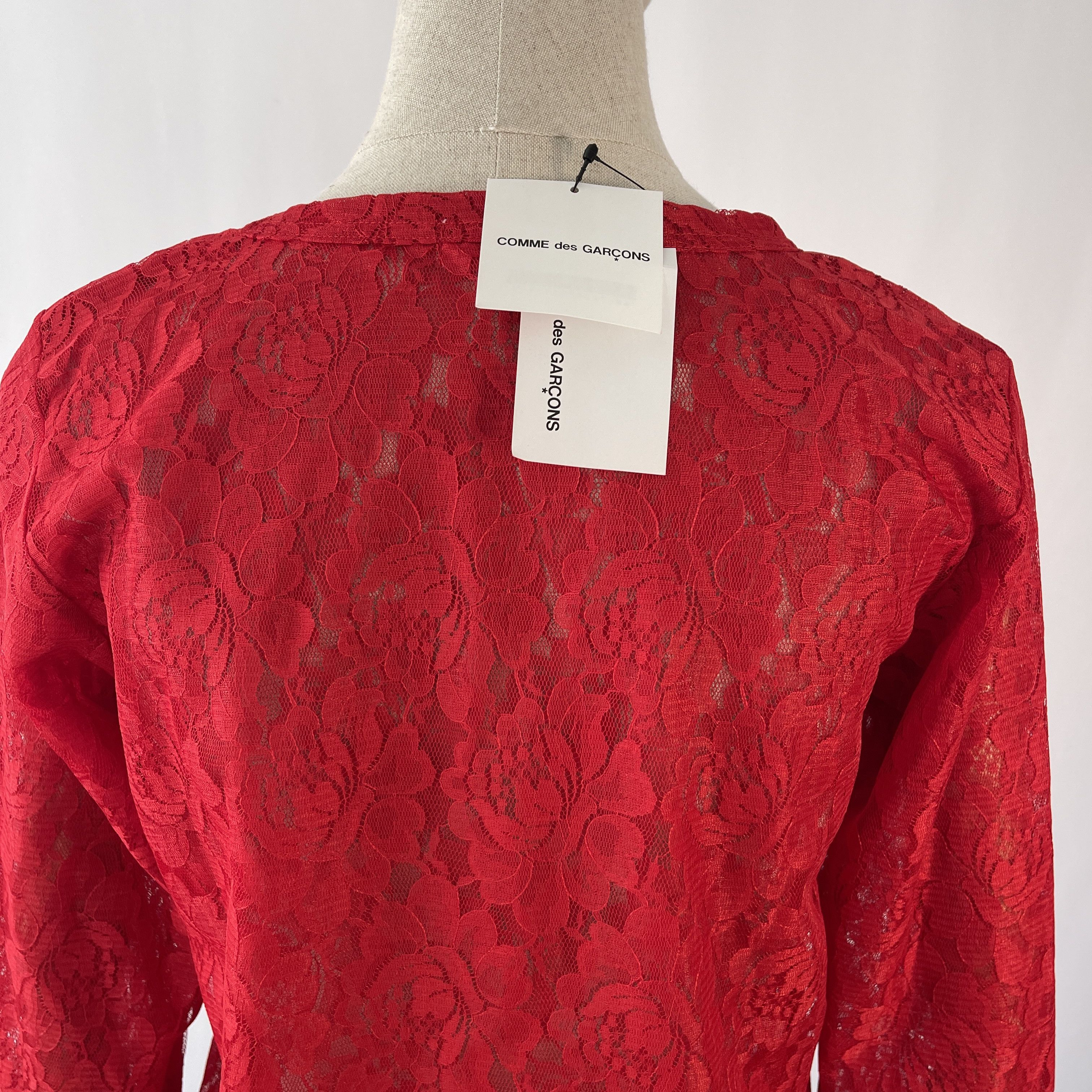 Comme des Garcons COMME DES GARCONS Red Lace Top New with tags size M Size M / US 6-8 / IT 42-44 - 5 Thumbnail