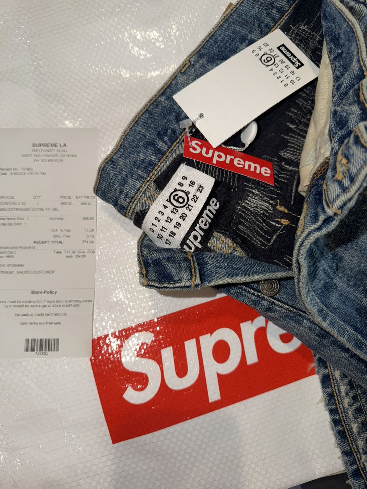 Maison Margiela × Supreme Supreme x MM6 Maison Margiela Distressed – (Never Worn) Size US 30 / EU 46 - 14 Thumbnail