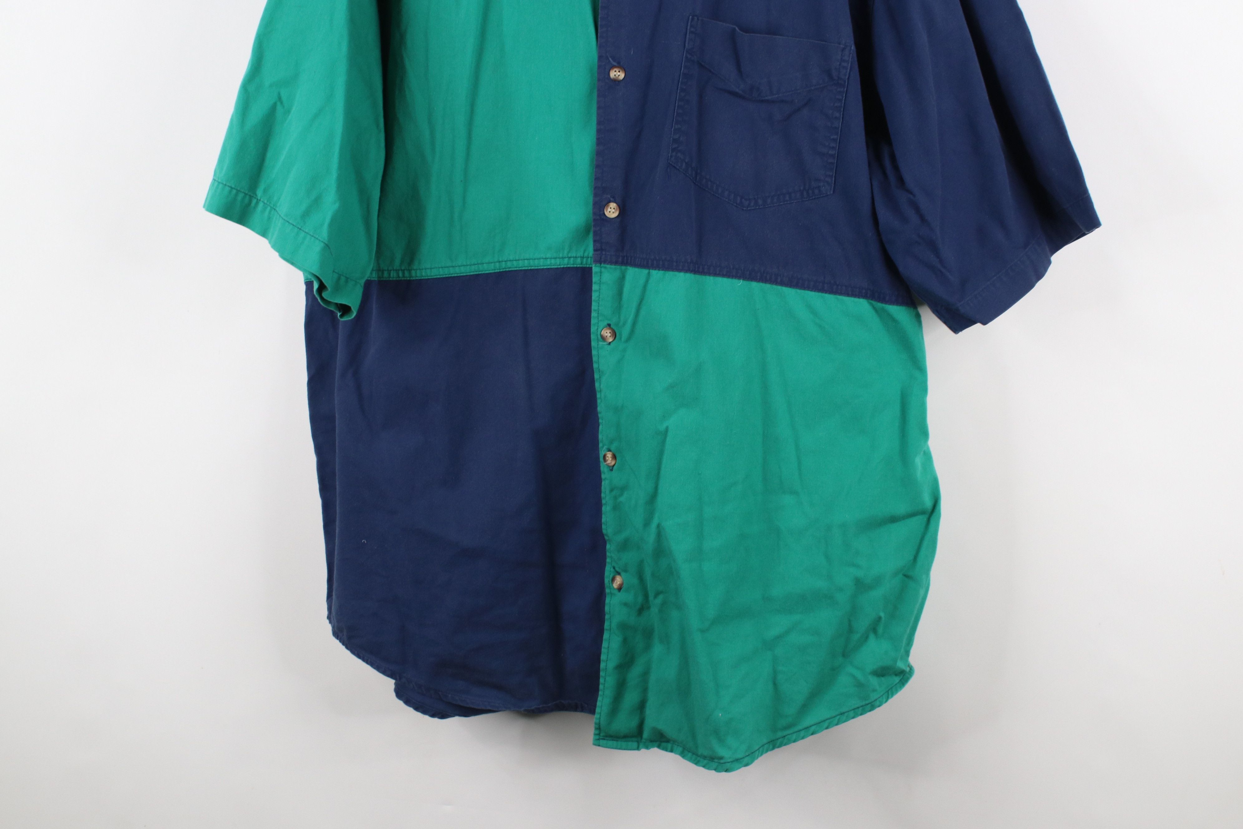 Vintage Vintage 90s Streetwear Block Short Sleeve Button Down Shirt Size US XL / EU 56 / 4 - 3 Thumbnail