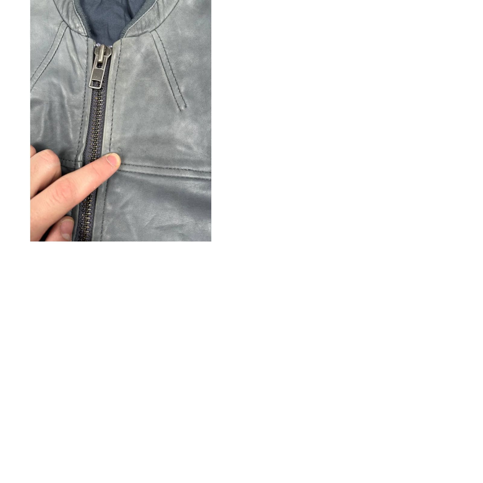 Allsaints AllSaints Jacket Bomber Shirt Men Gray M Leather Zip Zip Front Biker 00s Y2K Casual Spring Fall Winter Mens Size US M / EU 48-50 / 2 - 12 Thumbnail