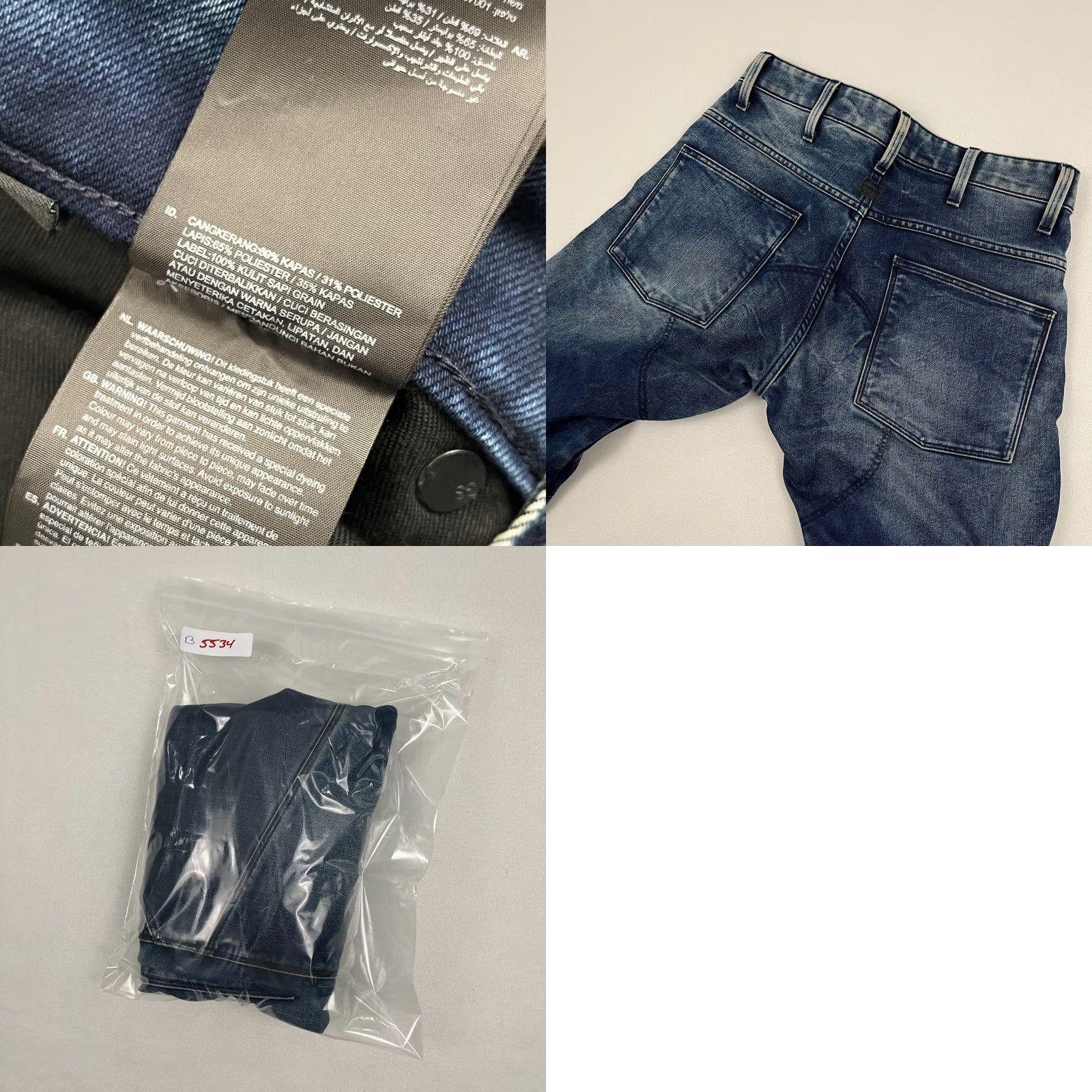 G-Star G-STAR Raw 5620 3D Tapered Jeans Mens 30 Slim Taper Blue Denim Stretch Moto Jeans Size US 30 / EU 46 - 9 Thumbnail