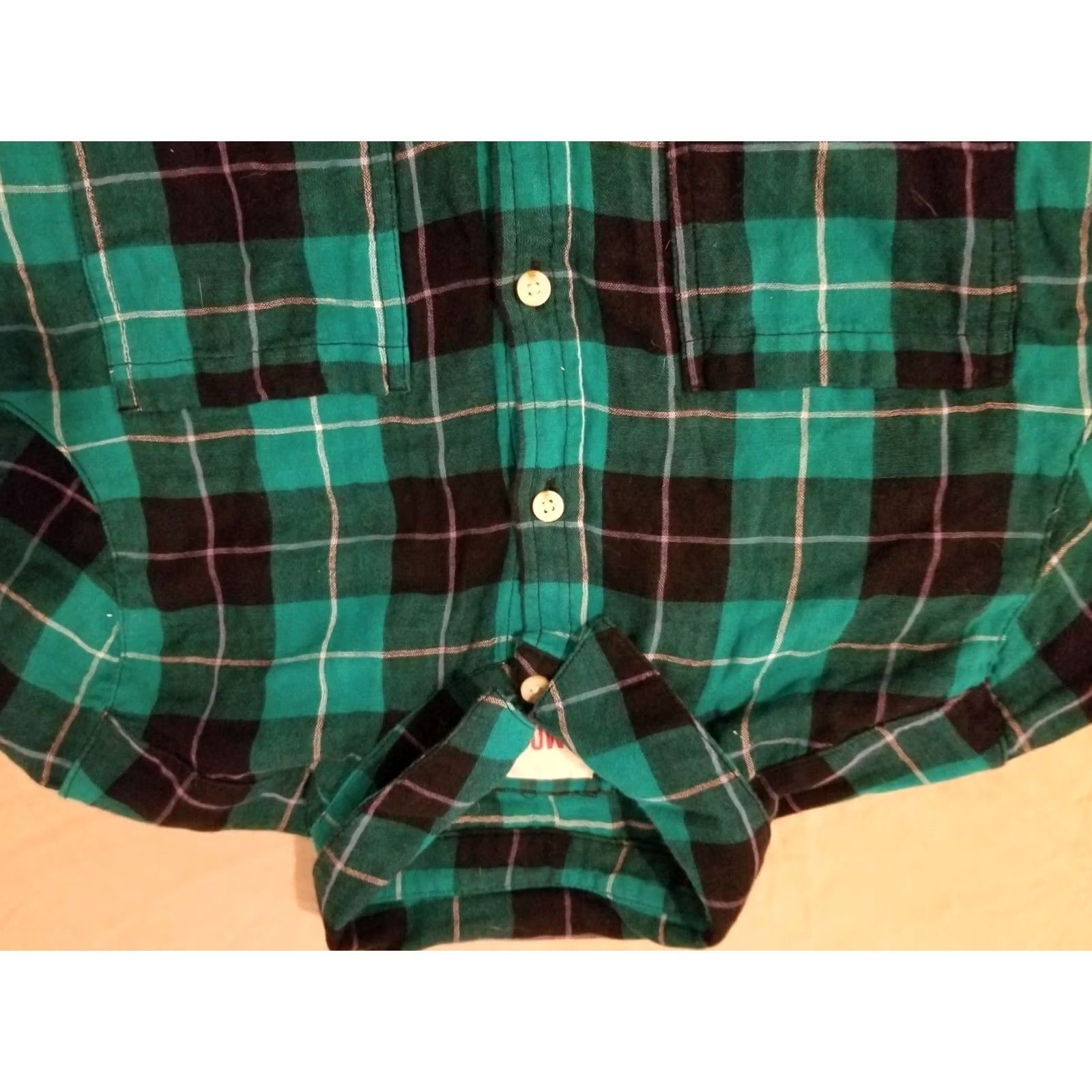 Mossimo Mossimo Plaid Shirt Womens M Medium Green Button Cotton Blouse Size M / US 6-8 / IT 42-44 - 2 Thumbnail