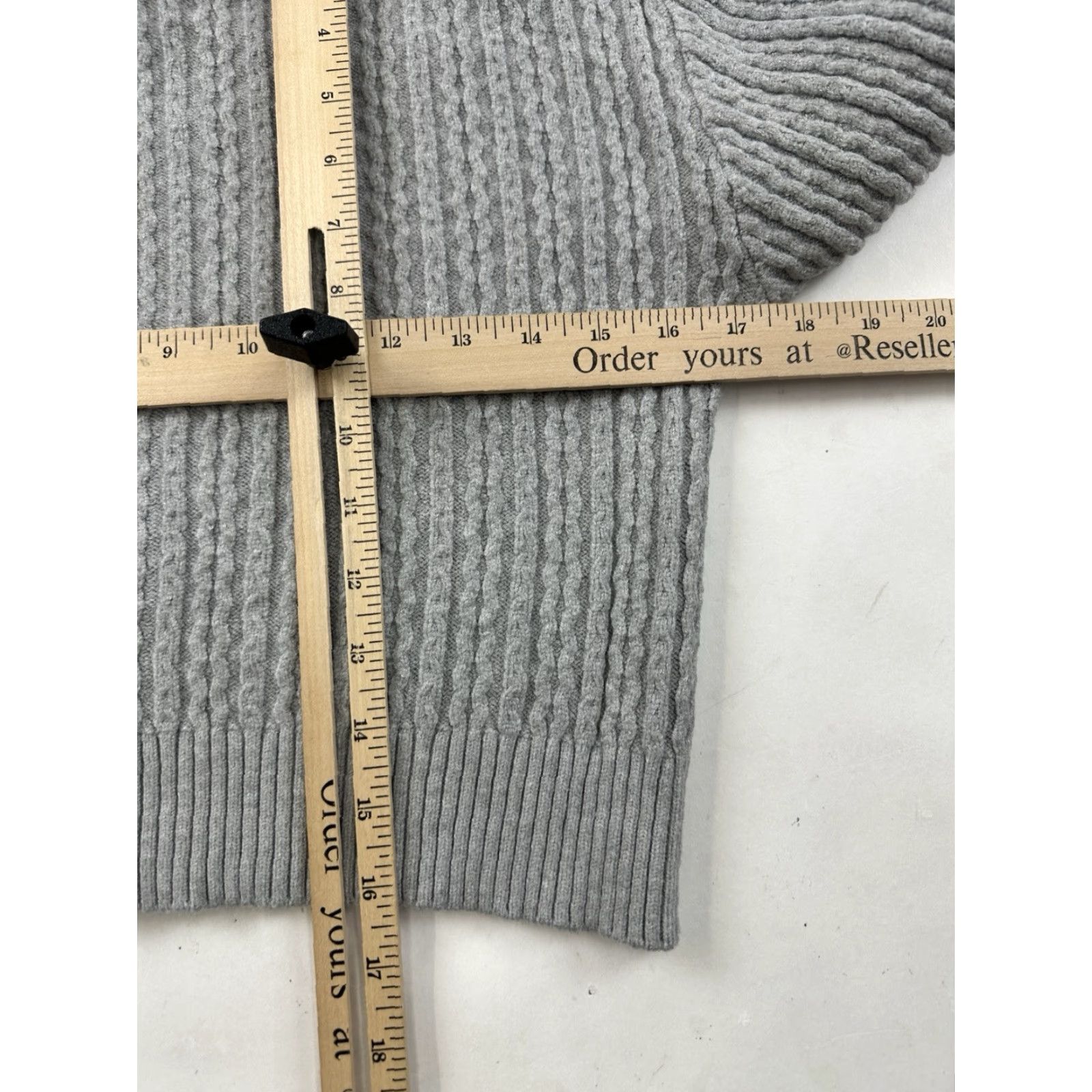 Vintage Truth by Republic Gray Sweater Womens Small Gray Cable Knit Mock Neck Pullover Size S / US 4 / IT 40 - 8 Thumbnail