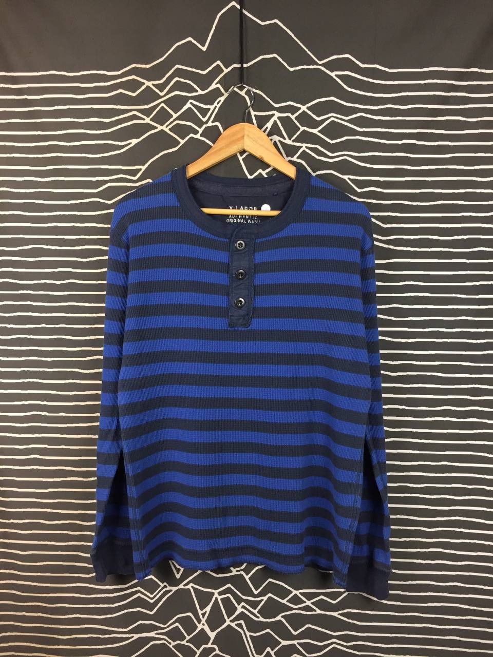 Uniqlo Uniqlo Authentic Wash Striped Waffle Knit Henley Tee Size US L / EU 52-54 / 3 - 2 Thumbnail
