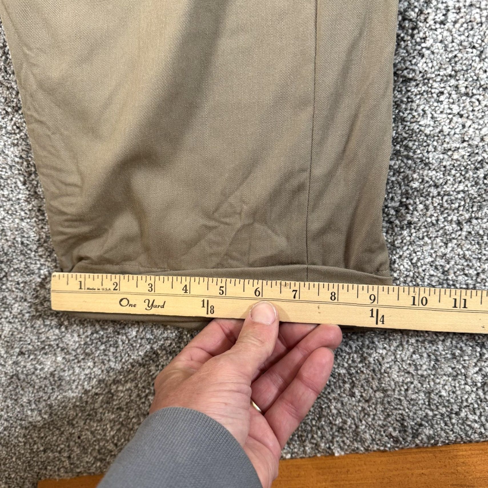 Orvis VINTAGE Orvis Dress Pants Mens 38x28 Khaki 100% Worsted Wool Flat Front Cuffed Pockets Beige Retro 90s 00s Mens Size US 38 / EU 54 - 3 Thumbnail