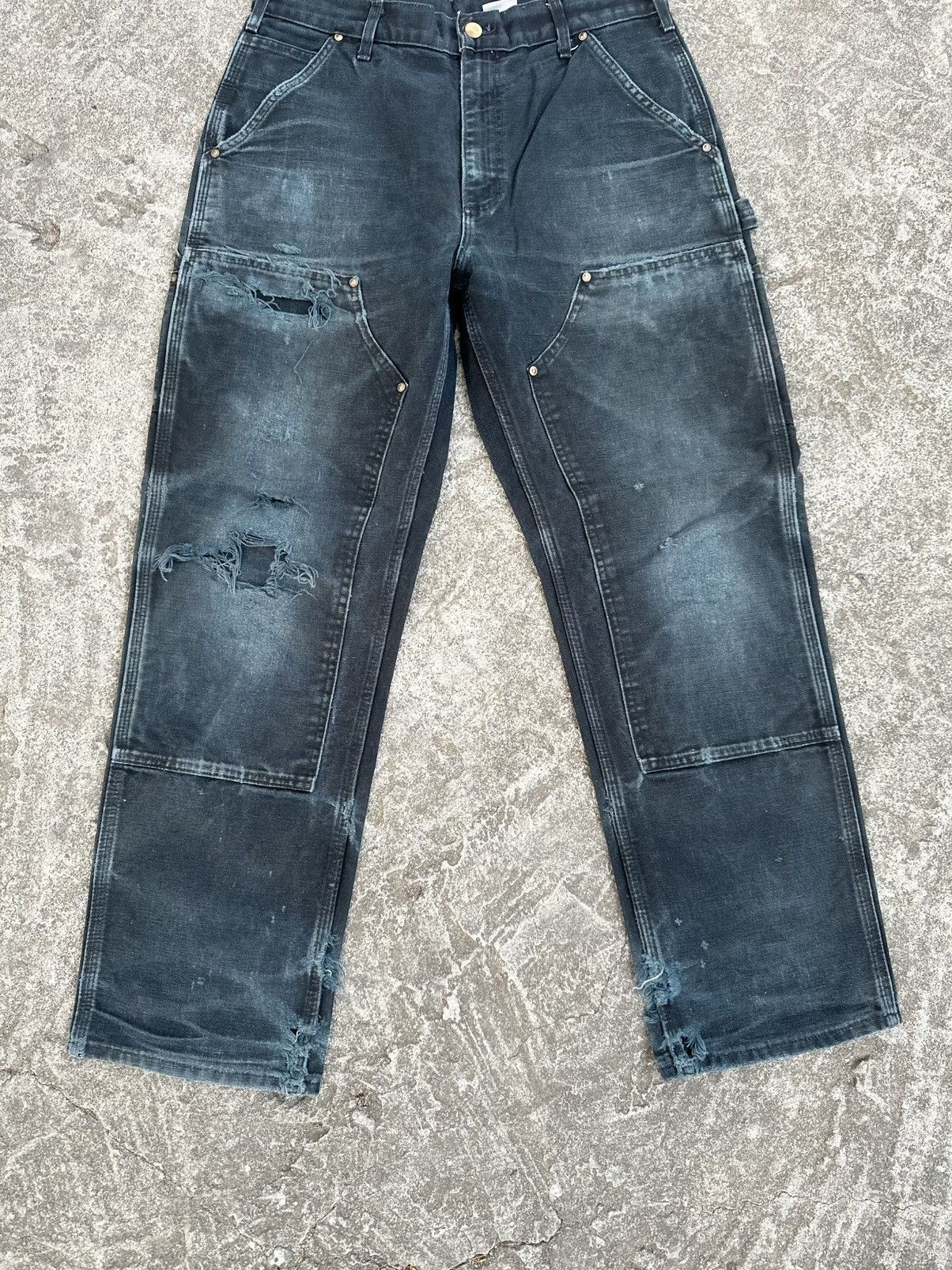 Carhartt (32x30) Grail Crazy Vintage Distressed Carhartt Double Knee Size US 32 / EU 48 - 4 Thumbnail