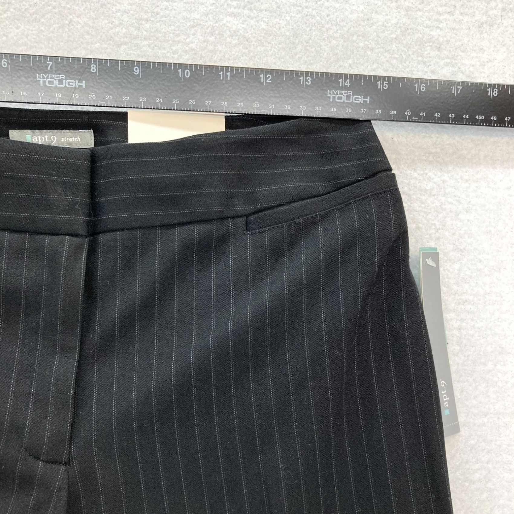 Apt. 9 Apt. 9 Maxwell Dress Pants Women's 4 Black Striped Stretch Fabric Relaxed Fit Pants Size 28" / US 6 / IT 42 - 6 Thumbnail