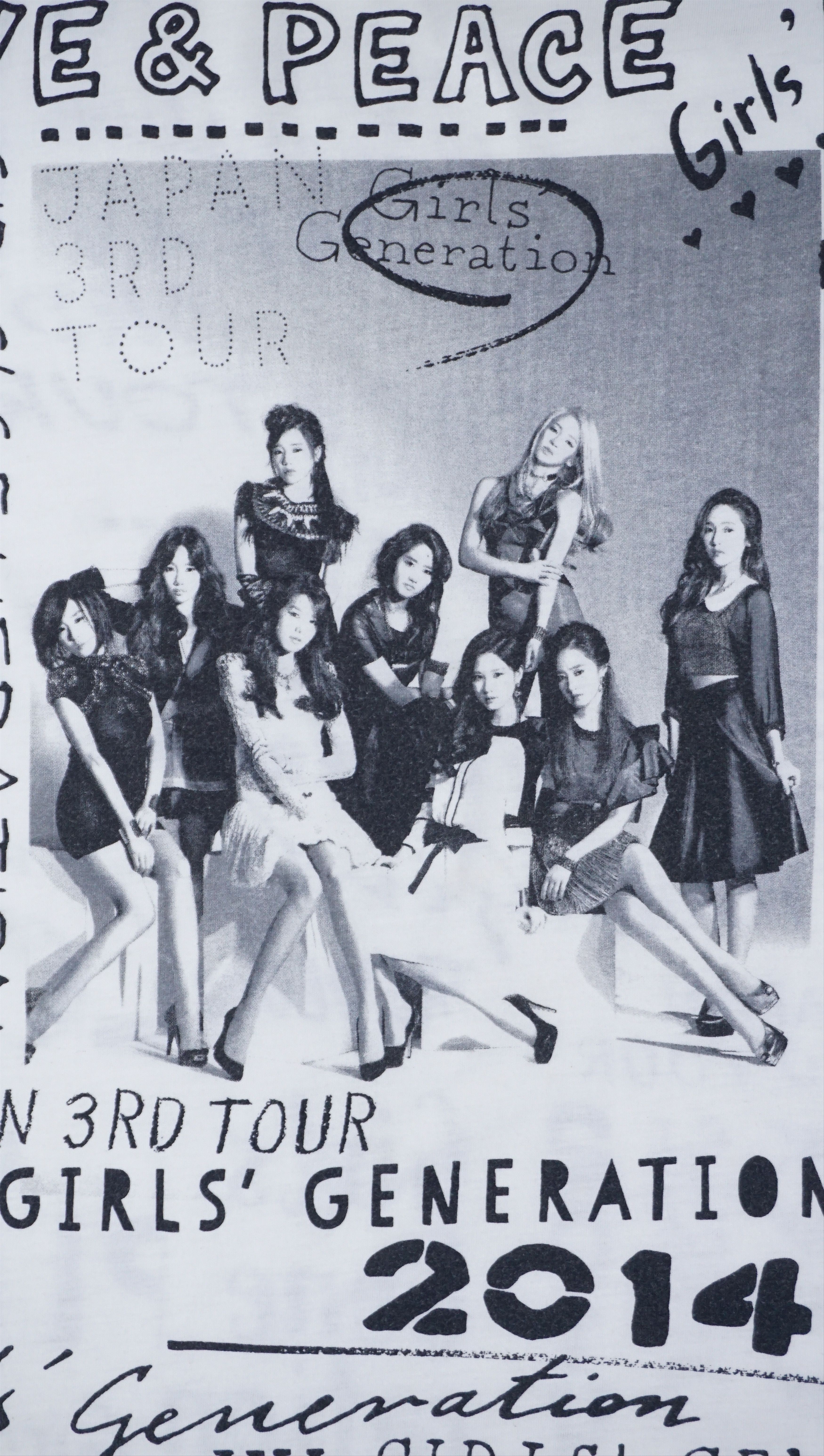 Band Tees Girls' Generation Love & Peace Japan 3rd Tour 2014 Tee Size US L / EU 52-54 / 3 - 6 Thumbnail