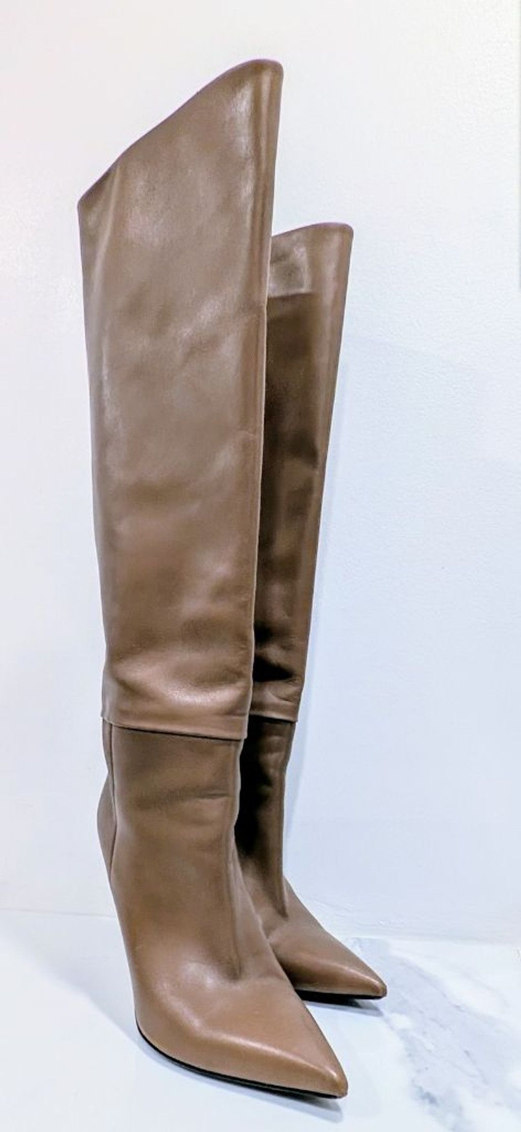Versace Versace Brown Knee-High Leather Stiletto Boots Size 8.5 Size US 8.5 / IT 38.5 - 8 Thumbnail
