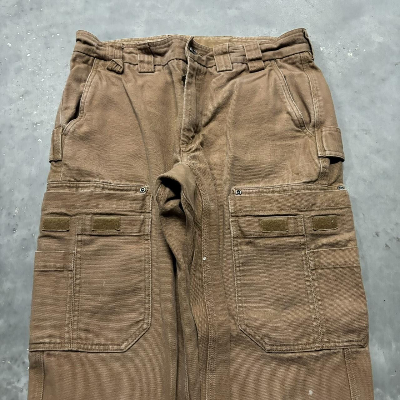 Japanese Brand × Vintage Crazy Vintage Y2K/2000s Tan Skater Workwear Carpenter Cargo Pants! Size US 32 / EU 48 - 5 Thumbnail