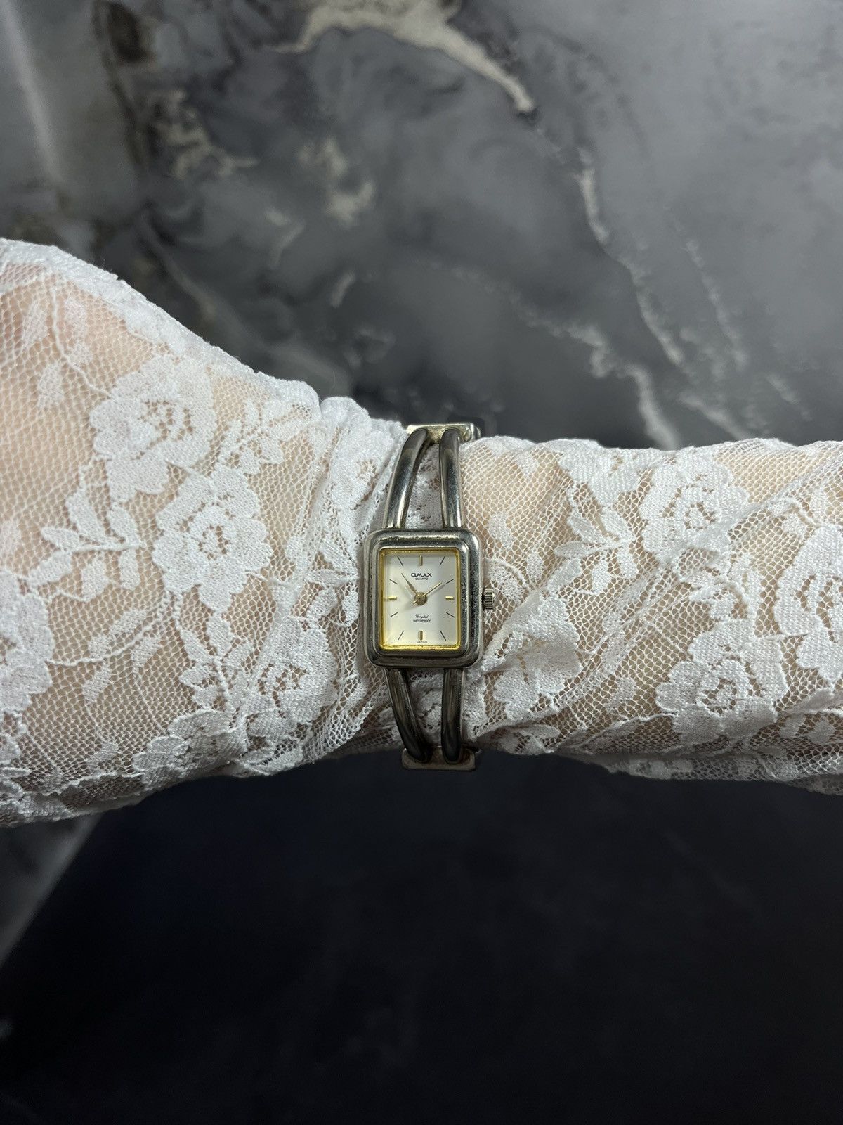 Jewelry × Vintage Omax Square Watch, Stainless Steel, Japan Made Size ONE SIZE - 11 Thumbnail