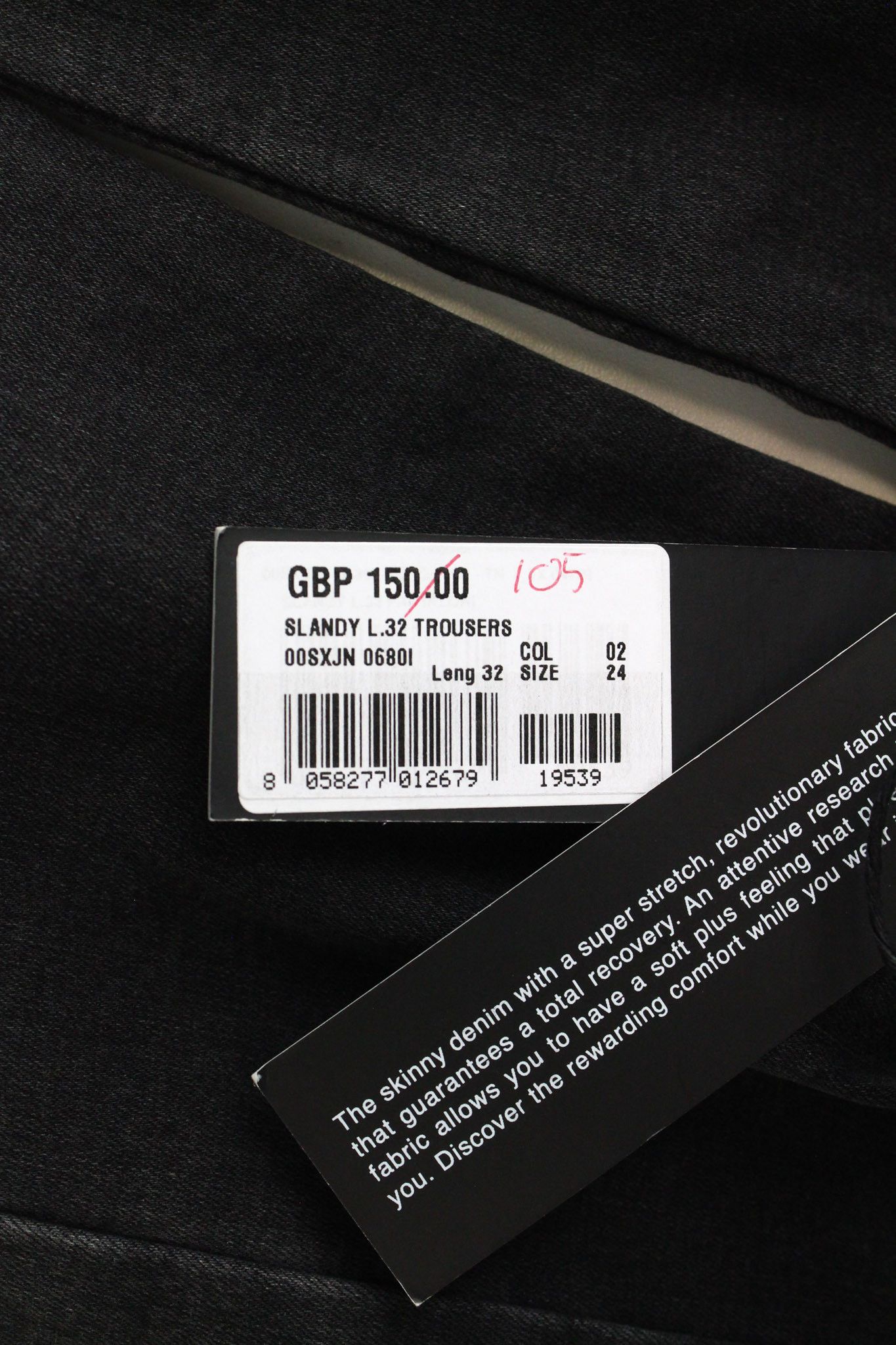Diesel SLANDY 0680I W24/L32 Dark Grey Jeans 70295 Size 24" / US 00 / IT 34 - 9 Thumbnail