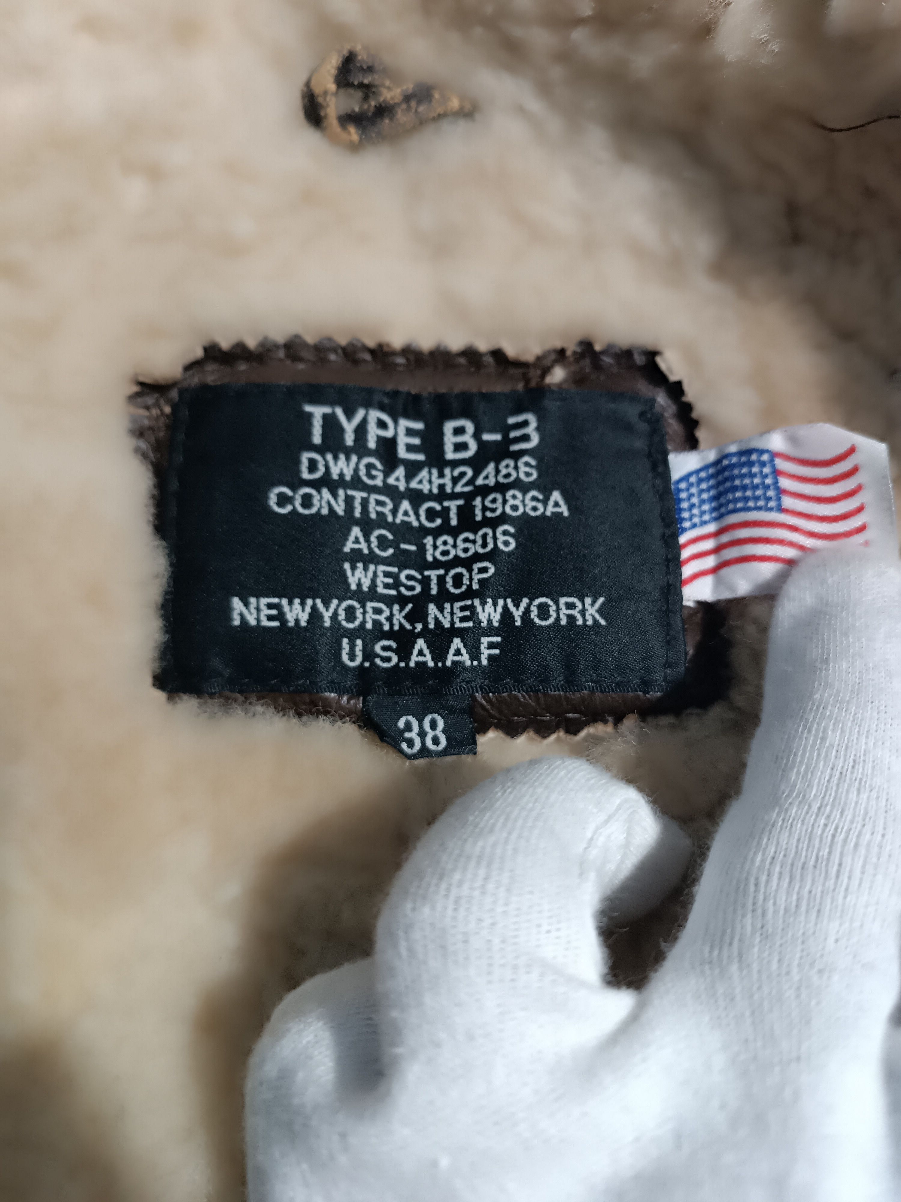 Vintage Real Mounton Crust B-3 B3 Flight Jacket Sheepskin Patchwork Size US M / EU 48-50 / 2 - 8 Thumbnail
