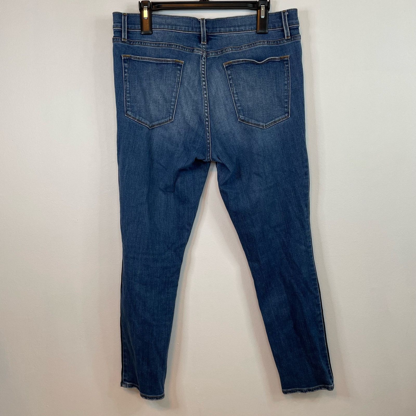Frame Frame Le High Skinny Jean 32 Medium Wash Piping Accent Denim Size 34" / US 12 / IT 48 - 5 Thumbnail