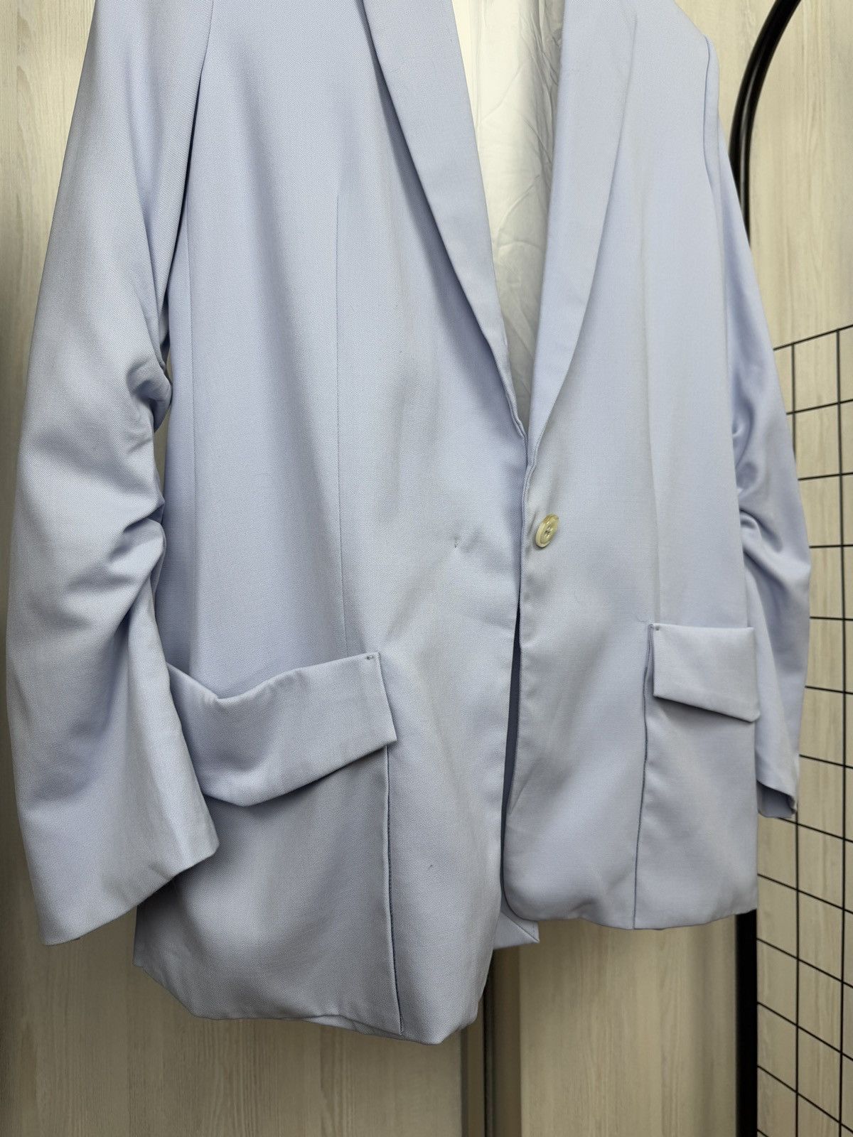 DOROTHEE SCHUMACHER Dorothee Schumacher Blue Stretch-Wool Hidden-Button Blazer Size XS / US 0-2 / IT 36-38 - 15 Thumbnail