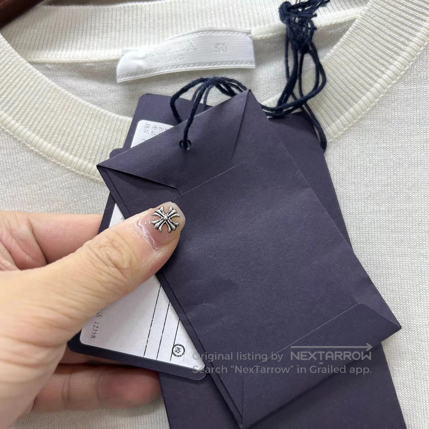 Prada White Long Sleeve Knit Top. Size US M / EU 48-50 / 2 - 4 Thumbnail