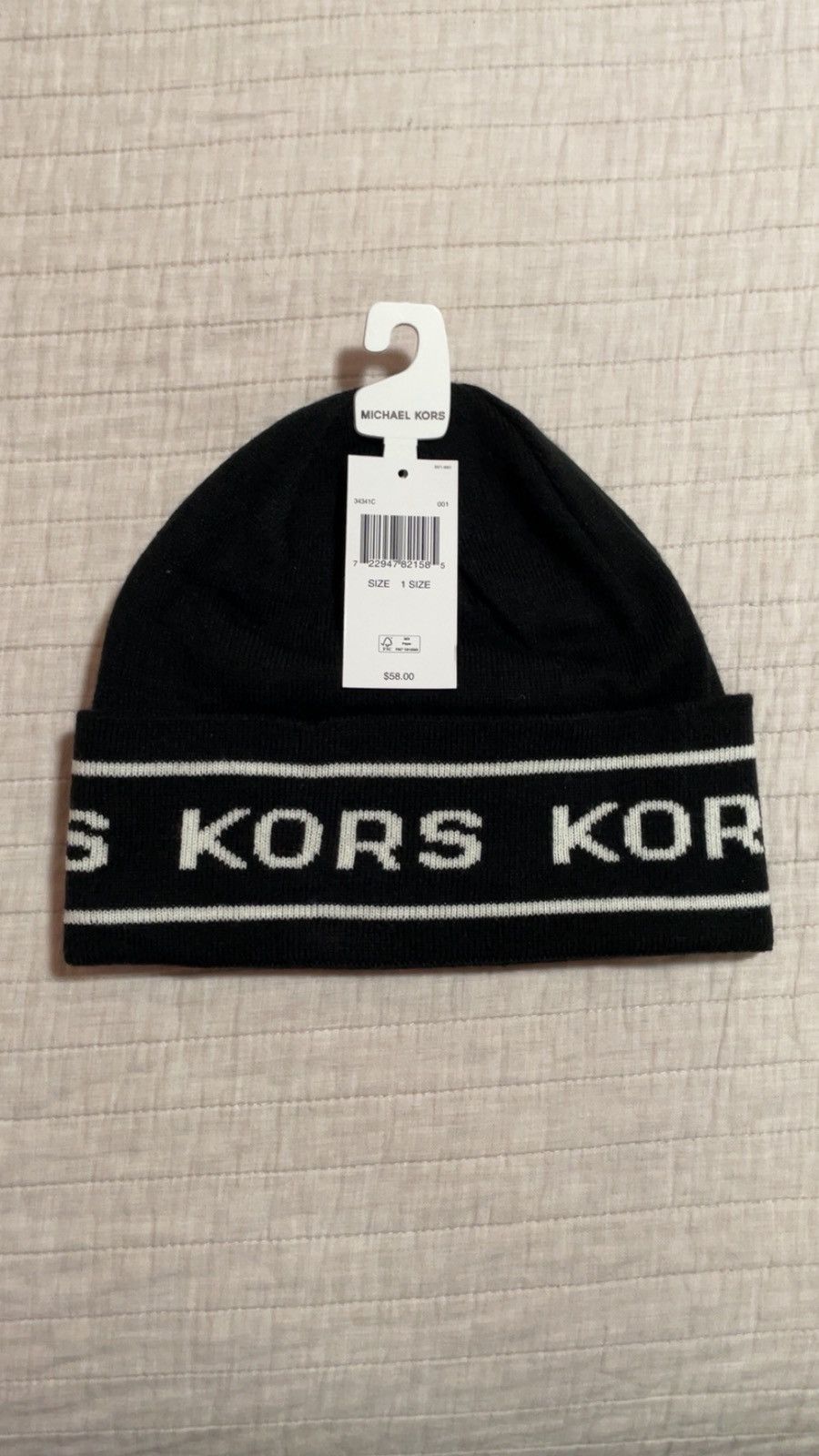 Michael Kors Black Michael Kors Logo Beanie Size ONE SIZE - 2 Thumbnail