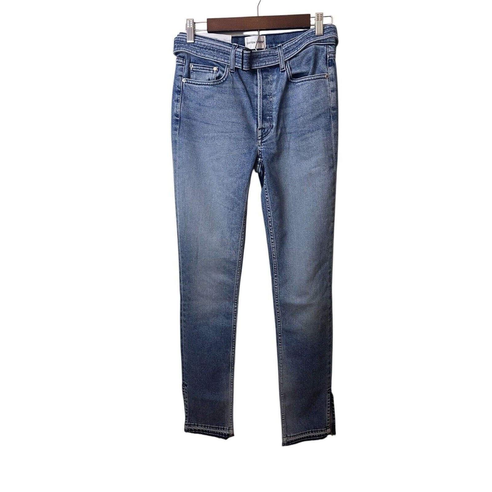 COTTONCITIZEN Cotton Citizen High Split Skinny Leg Frayed Hem Belted sz 27 Size 27" / US 4 / IT 40 - 2 Thumbnail
