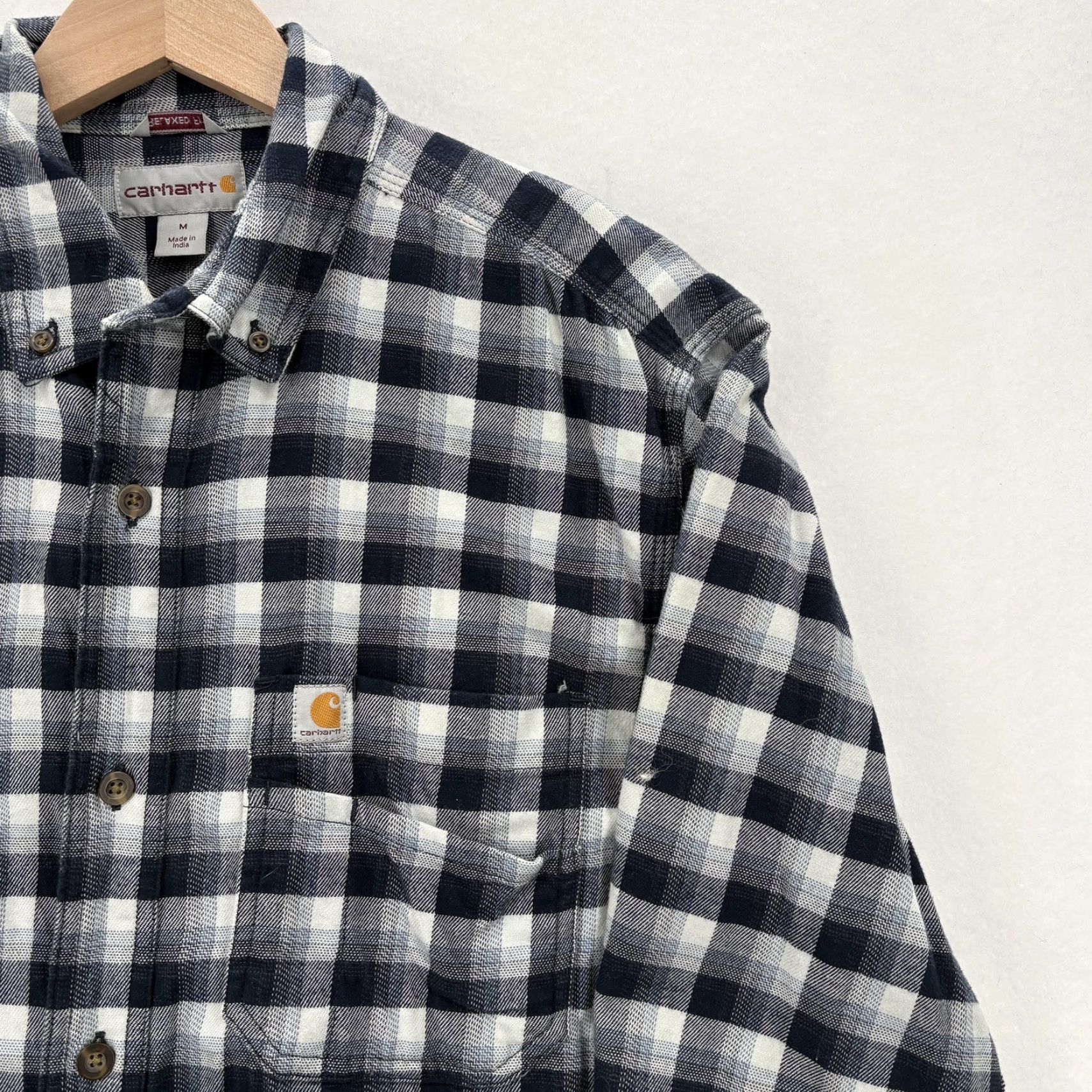 Carhartt Carhartt Flannel Shirt Mens M Blue Plaid Relaxed Fit Button Front Workwear Shirt Size US M / EU 48-50 / 2 - 2 Thumbnail