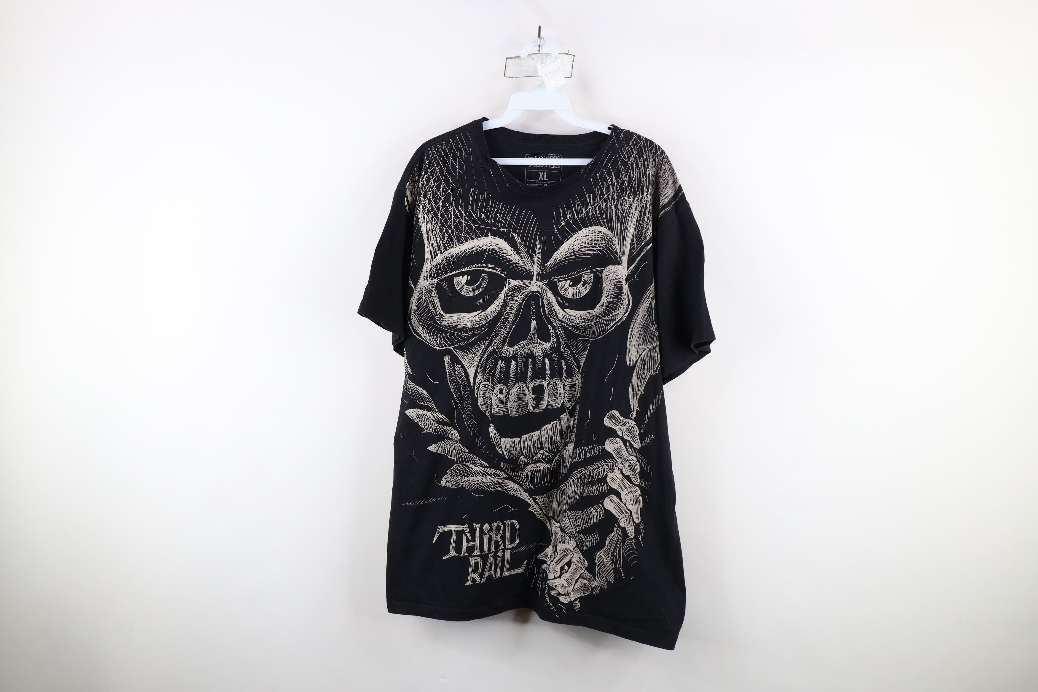 Vintage Vintage Y2K Streetwear Skeleton Short Sleeve T-Shirt Black Size US XL / EU 56 / 4 - 1 Thumbnail