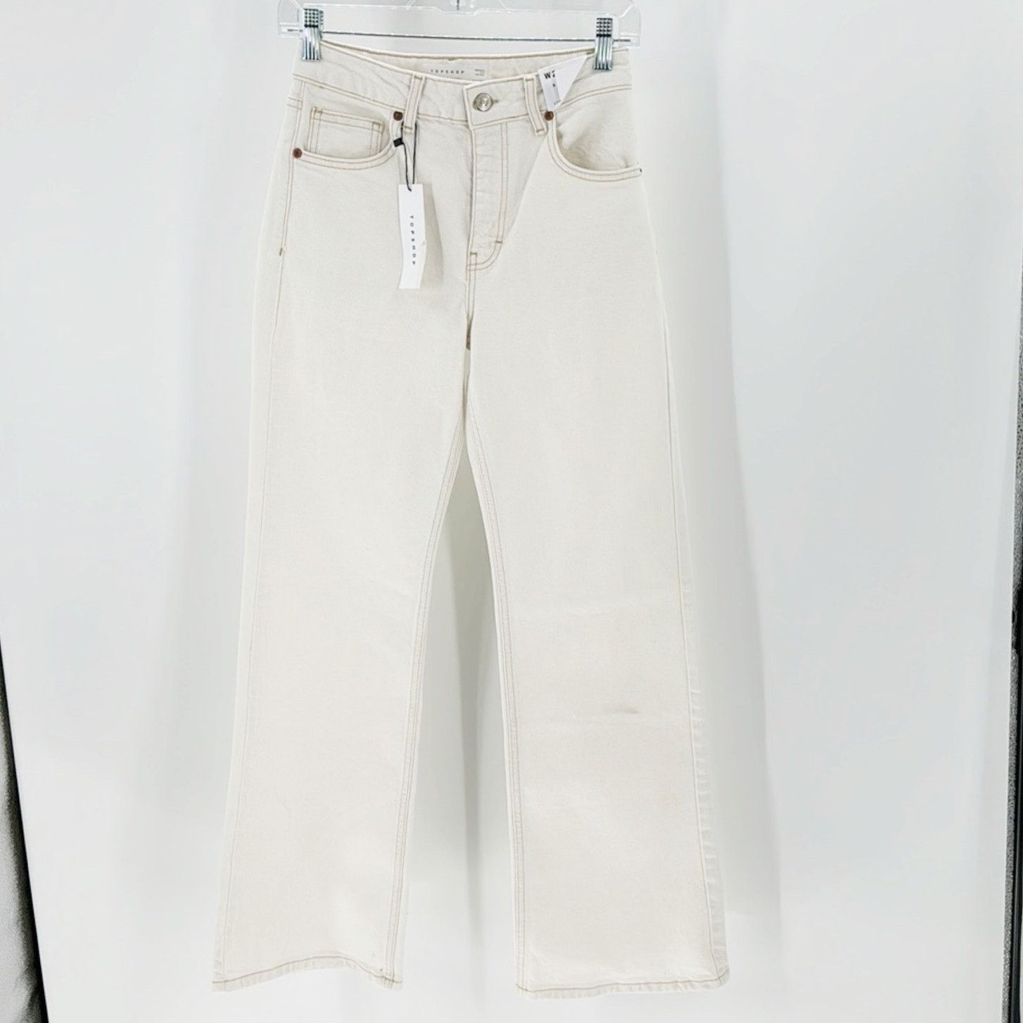 Topshop Topshop mid rise relaxed fit flare off white size 26 Size 26" / US 2 / IT 38 - 2 Thumbnail