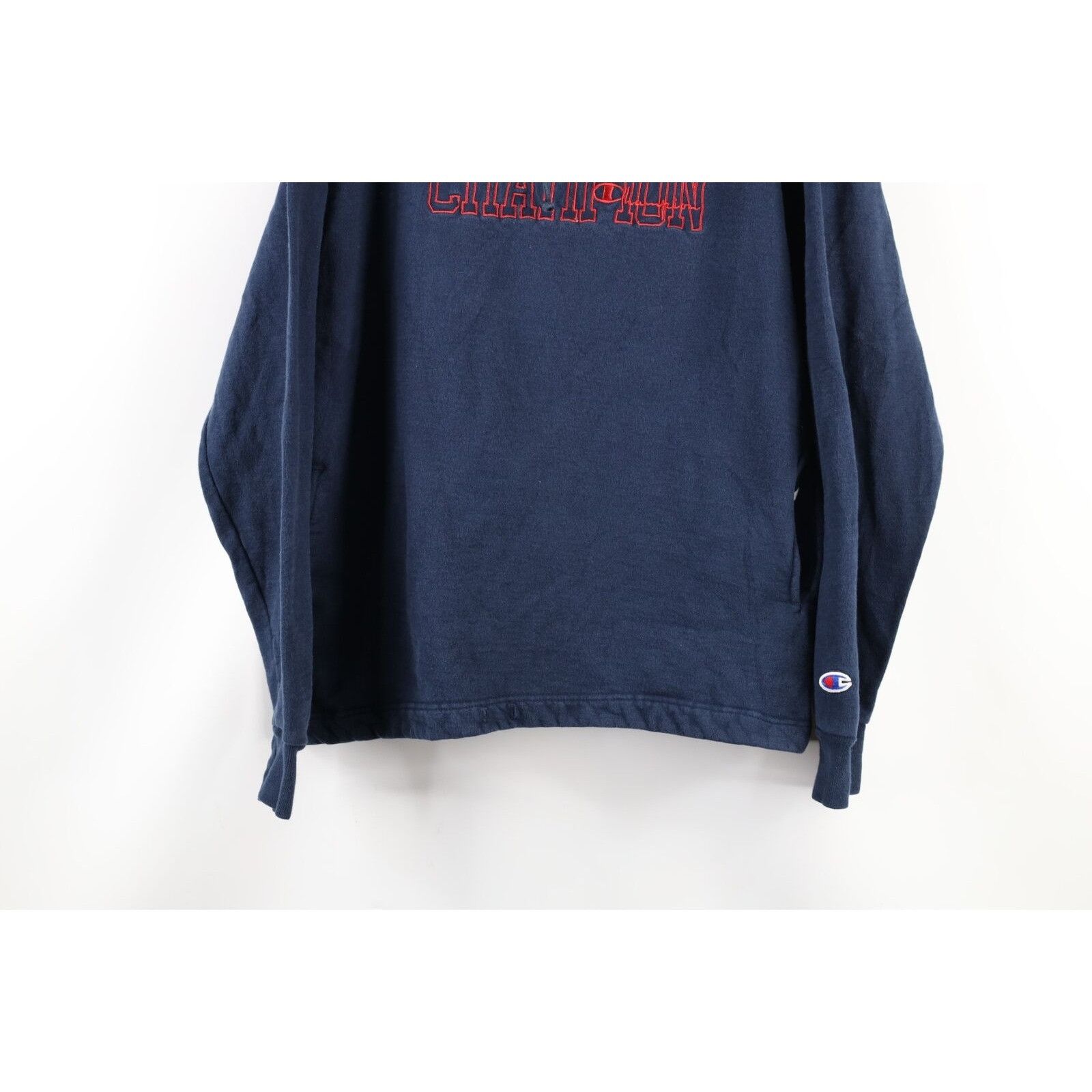 Champion × Vintage Vintage 90s Champion Faded Spell Out Collared Sweatshirt Size XXL / US 16-18 / IT 52-54 - 3 Thumbnail