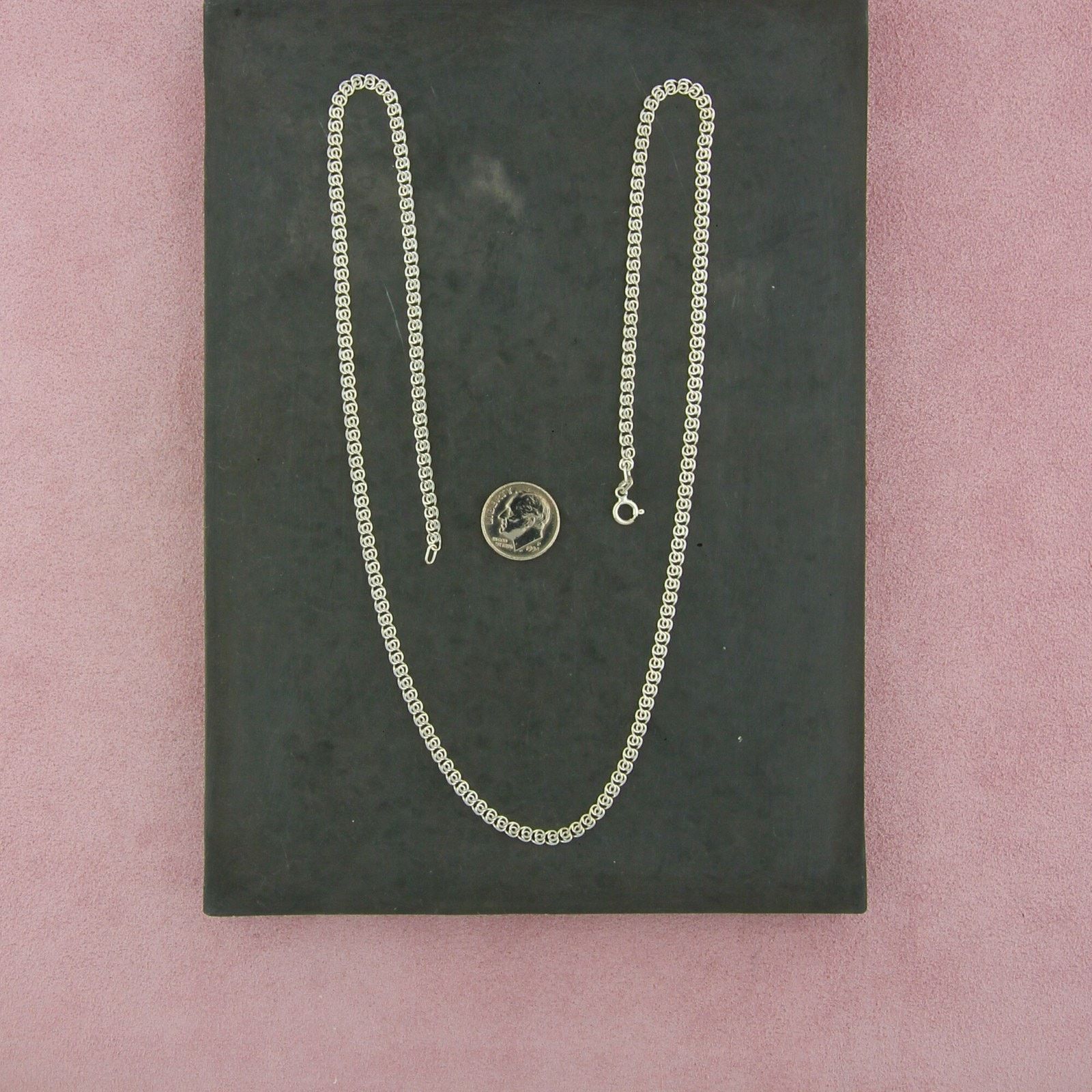 Sterling Silver sterling silver 3mm scroll link chain necklace size 23.5in Size ONE SIZE - 2 Thumbnail