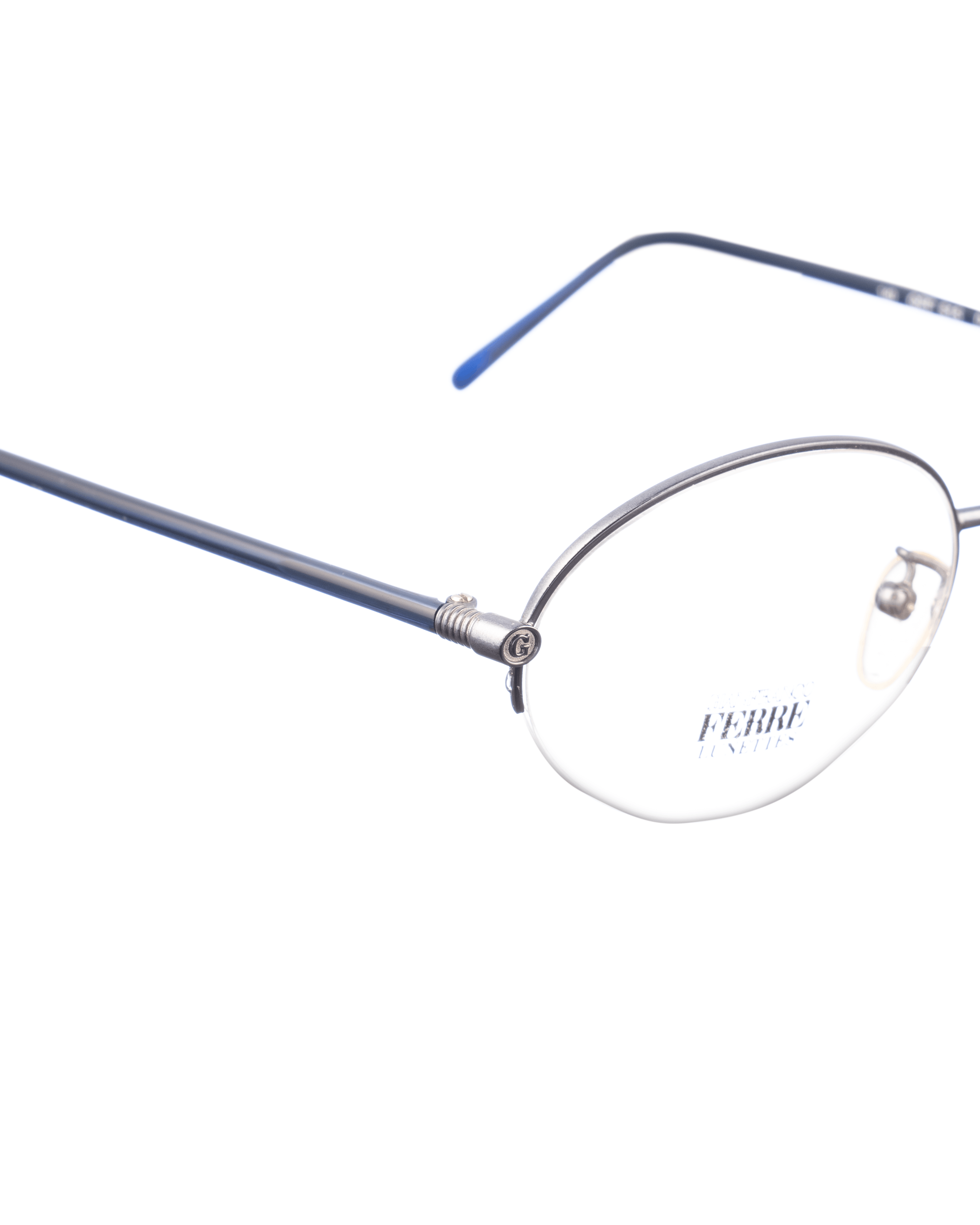 Gianfranco Ferre Gianfranco Ferre 00s Oval Metallic & Navy Glasses Size ONE SIZE - 3 Thumbnail