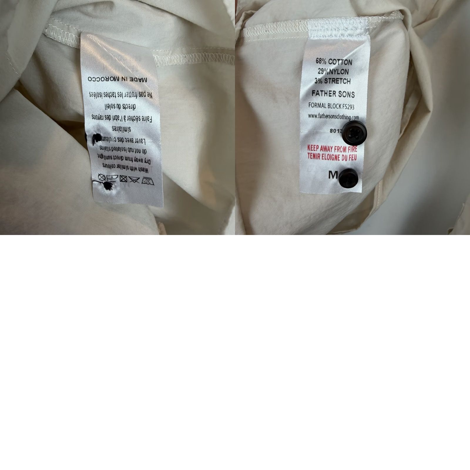 Vintage Father Sons Button-Up Shirt Mens M Beige Stretch Slim Fit Mission Collar Shirt Size US M / EU 48-50 / 2 - 8 Thumbnail
