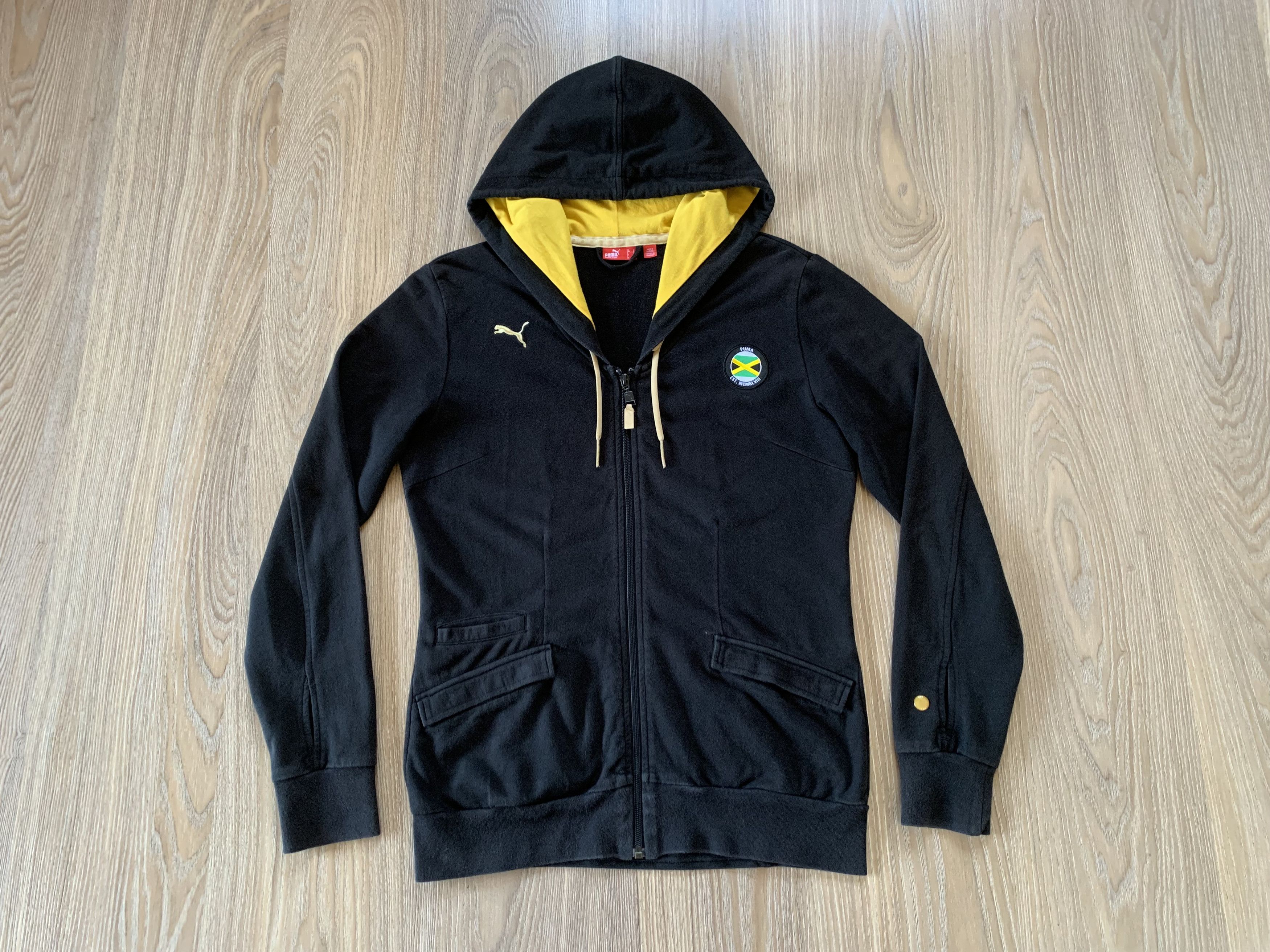 Puma × Vintage Puma Jamaica Cotton Vintage Zip Hoodie Size L / US 10 / IT 46 - 2 Thumbnail