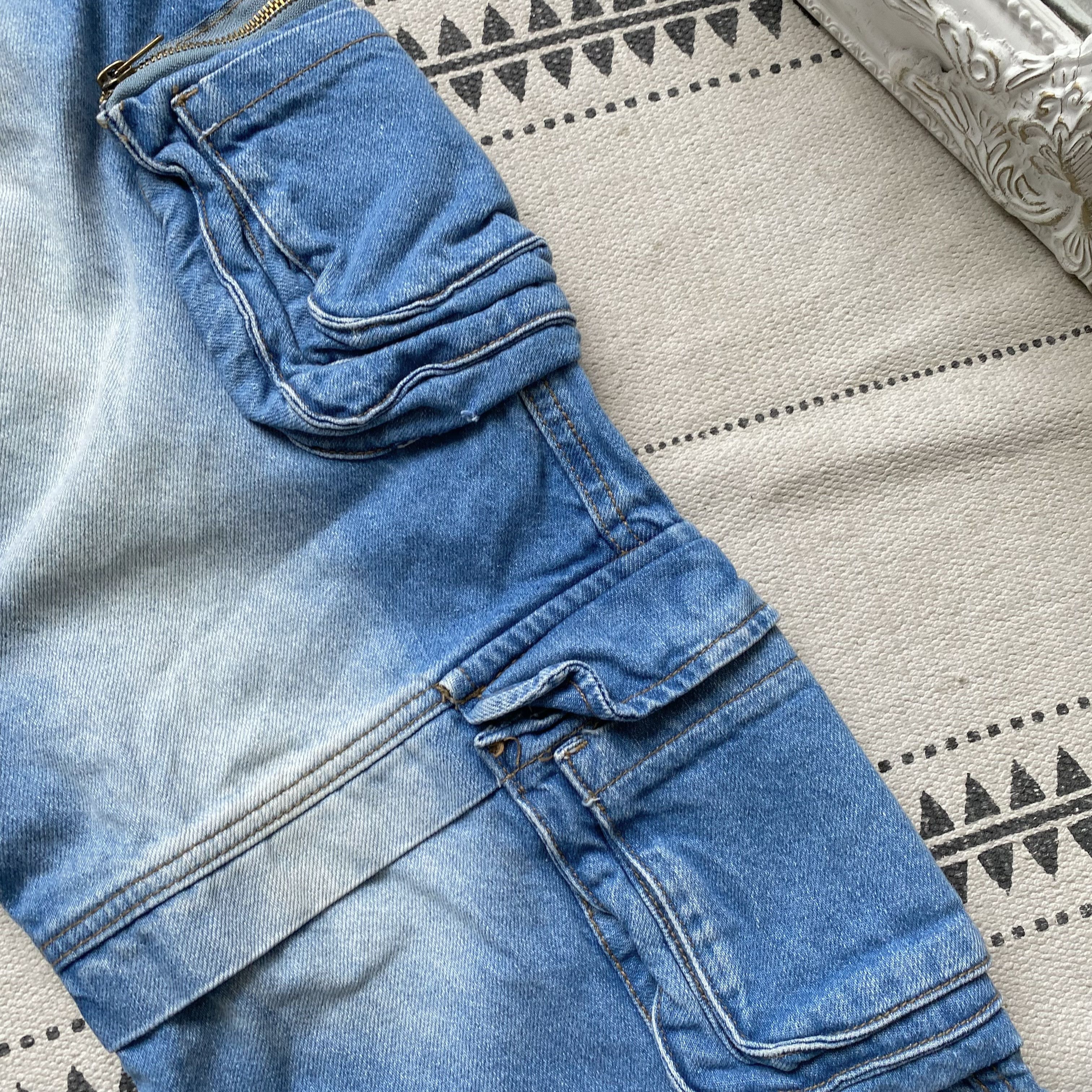 Japanese Brand Y2K Multipocket Cargo baggy Denim jeans skater pants Size US 30 / EU 46 - 4 Thumbnail