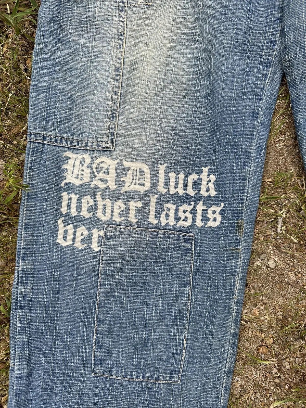 If Six Was Nine STEALS💥 JAPANESE BAGGY RAPPER PATCHWORK TRAVIS DENIM PANTS Size US 31 - 5 Thumbnail