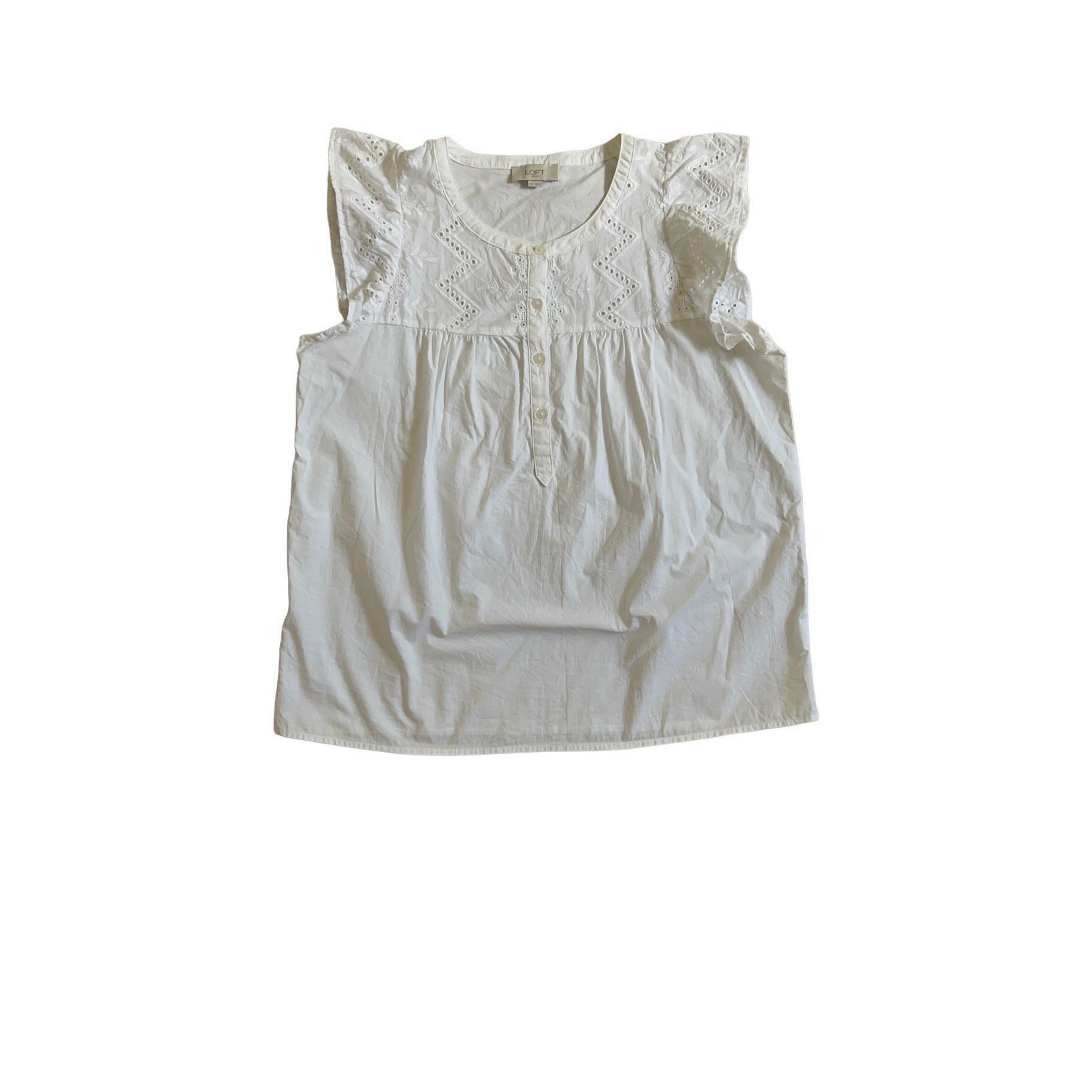 Ann Taylor LOFT Anne Taylor white blouse size M Size M / US 6-8 / IT 42-44 - 6 Thumbnail