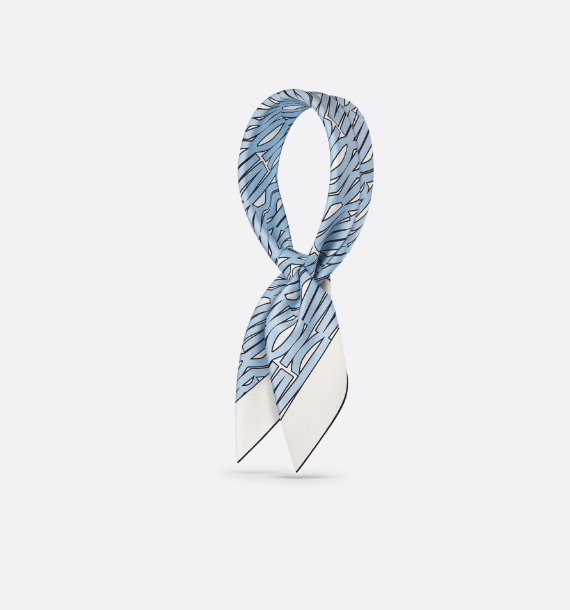Dior o1w1db10625 Size : OS / Square Scarf in White/Pale Blue Size ONE SIZE - 1 Thumbnail