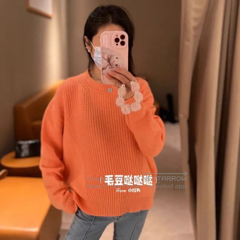 Hermes Hermes Orange cashmere sweater Size XXS / US 00 / IT 34 - 1 Thumbnail