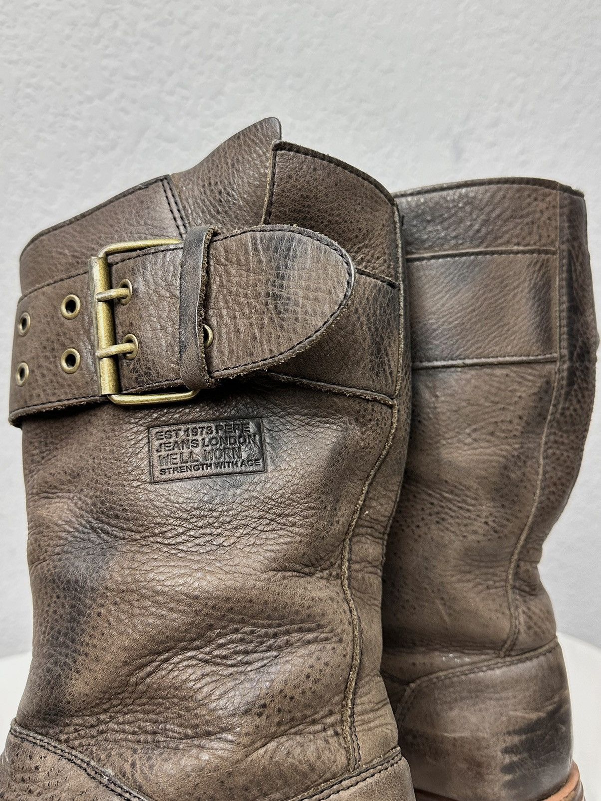 Pepe Jeans Vintage Leather Boots IfSixWasNine Guidi Style Margiela Vibe Size US 9 / IT 39 - 8 Thumbnail