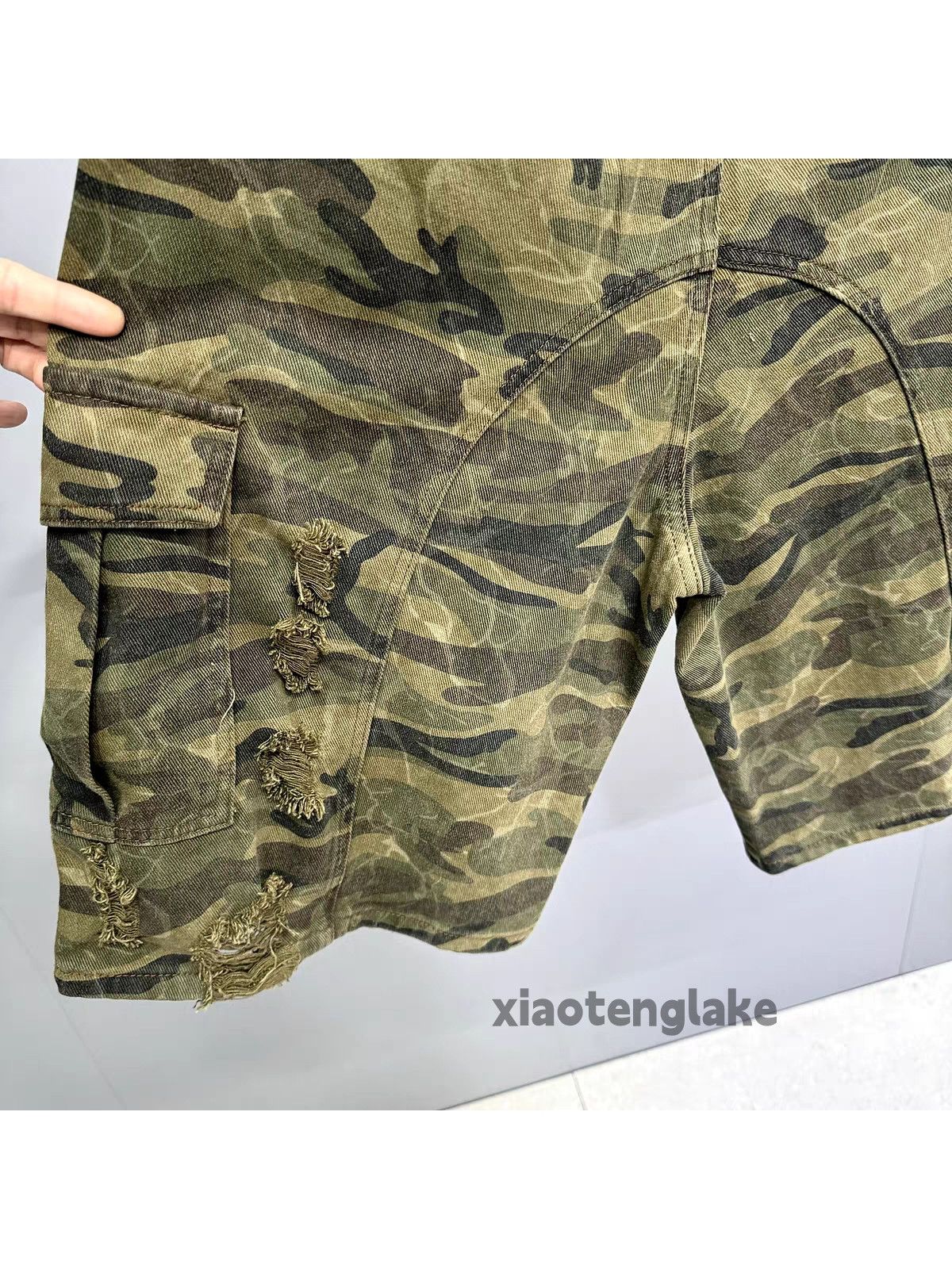 Vintage xtl utility loose baggy military opium ripped camo shorts Size US 28 / EU 44 - 3 Thumbnail