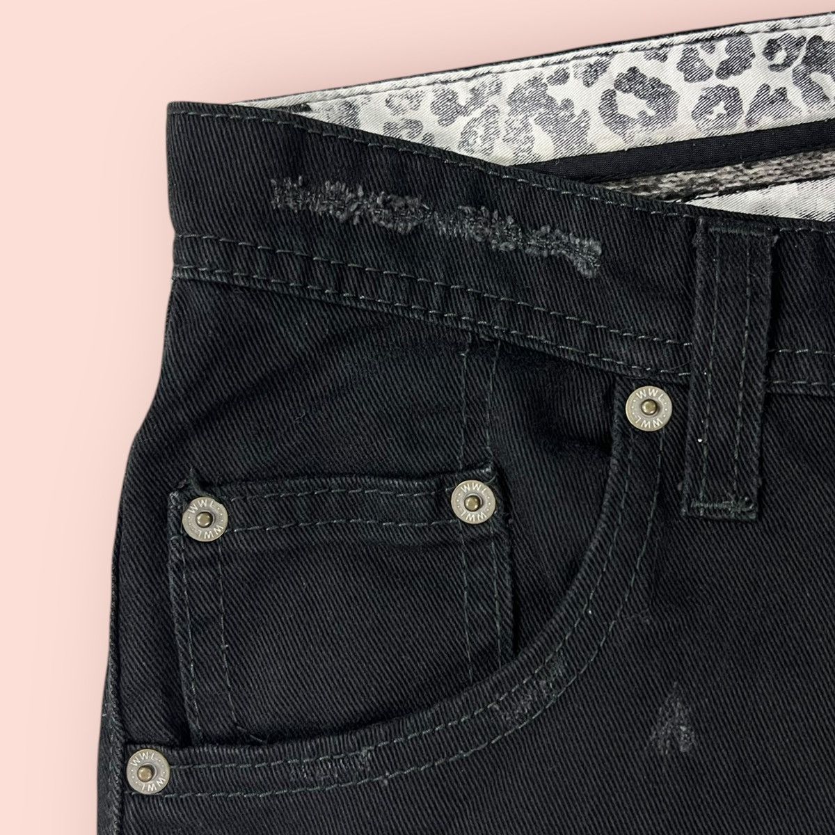 Hysteric Glamour × If Six Was Nine × Japanese Brand VINTAGE WWL DISTRESSED STUDDED BLACK JEANS JAPAN Size 30" / US 8 / IT 44 - 16 Thumbnail