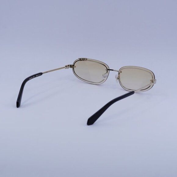 Off-White Off-White OERI13M MIAMI 766E Sunglasses Gold Oval Frame Size ONE SIZE - 8 Thumbnail