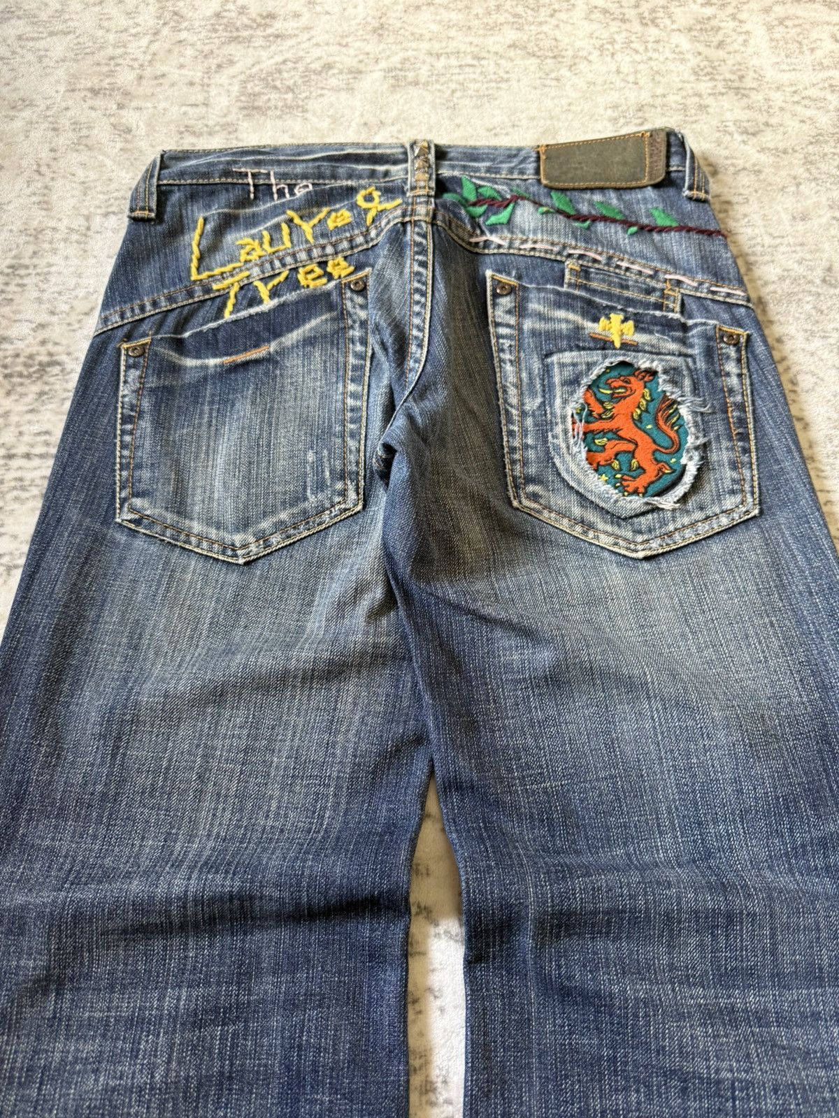 Japanese Brand Drive Jeans Japan Studded Embellishe Wide Leg Flared Jeans Size US 29 - 6 Thumbnail