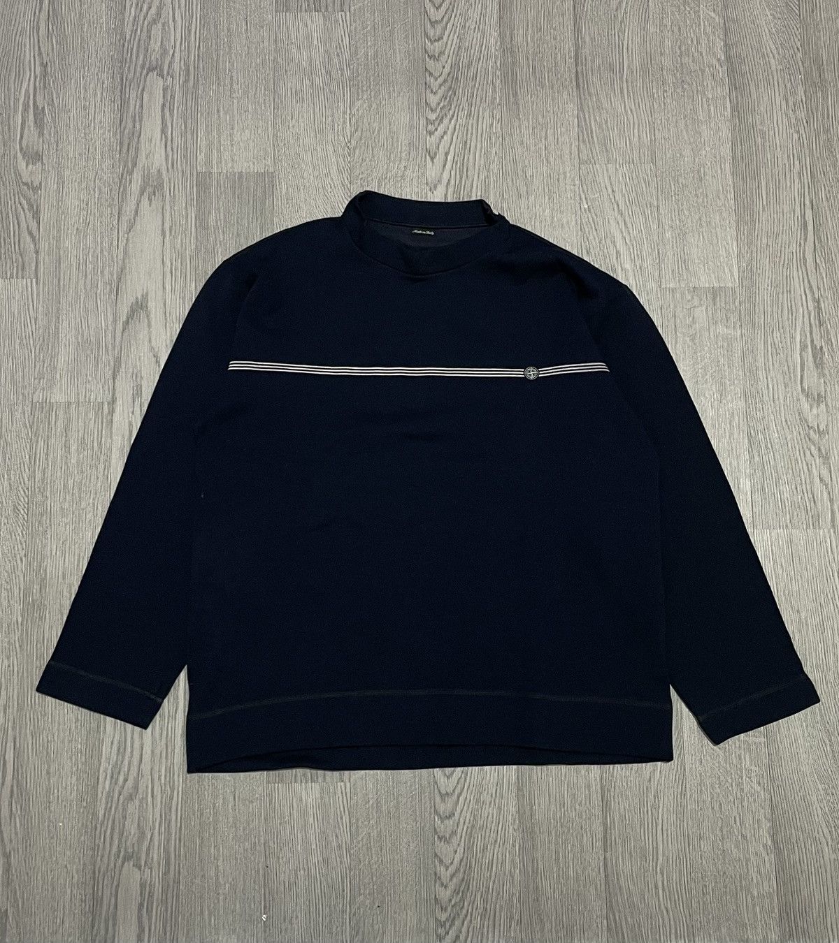 Stone Island Navy SS97 Marina Chest Emblem Jumper