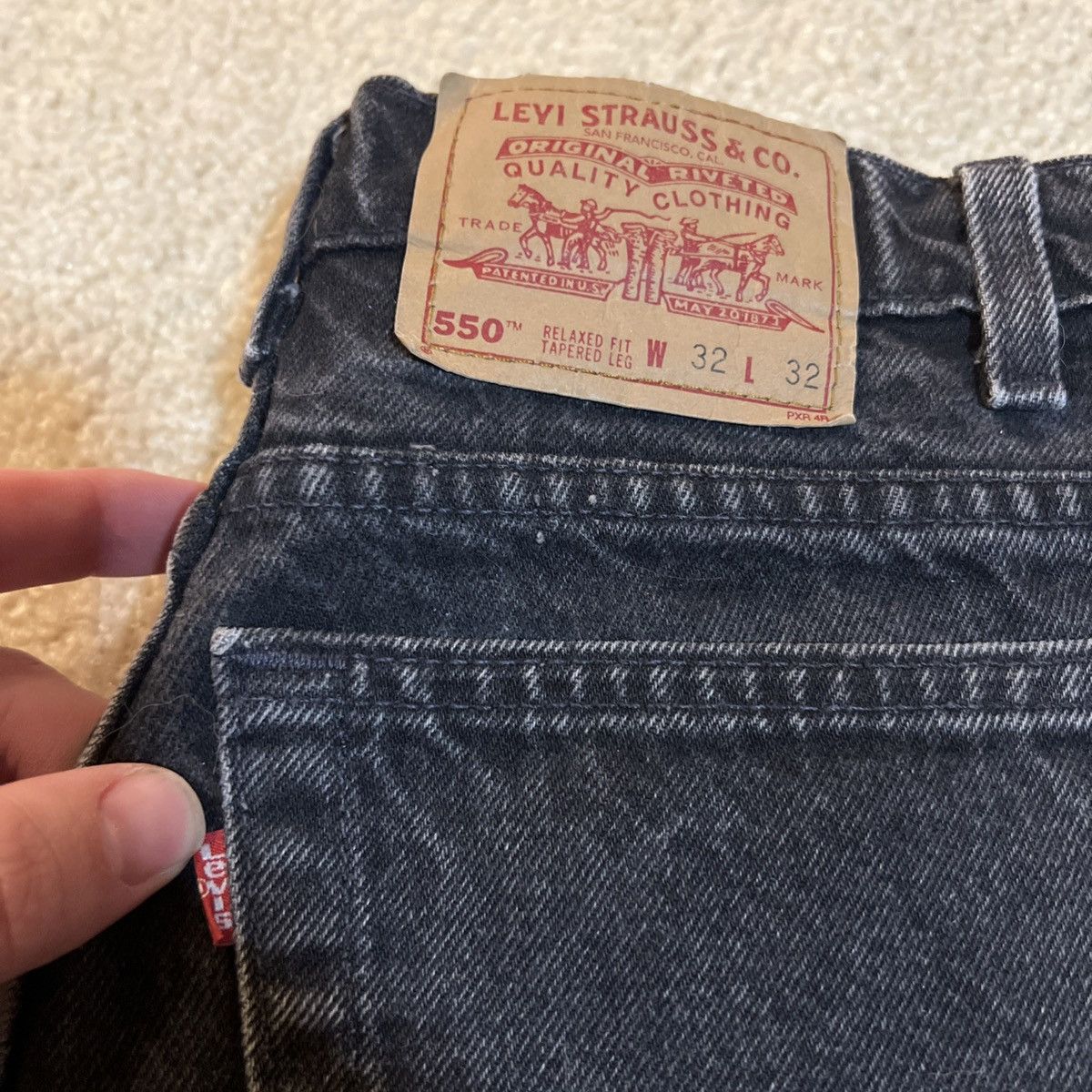 Levi's Vintage Clothing Vintage 550 Levi Strauss Custom Handmade Black Denim Punk Size US 32 / EU 48 - 2 Thumbnail