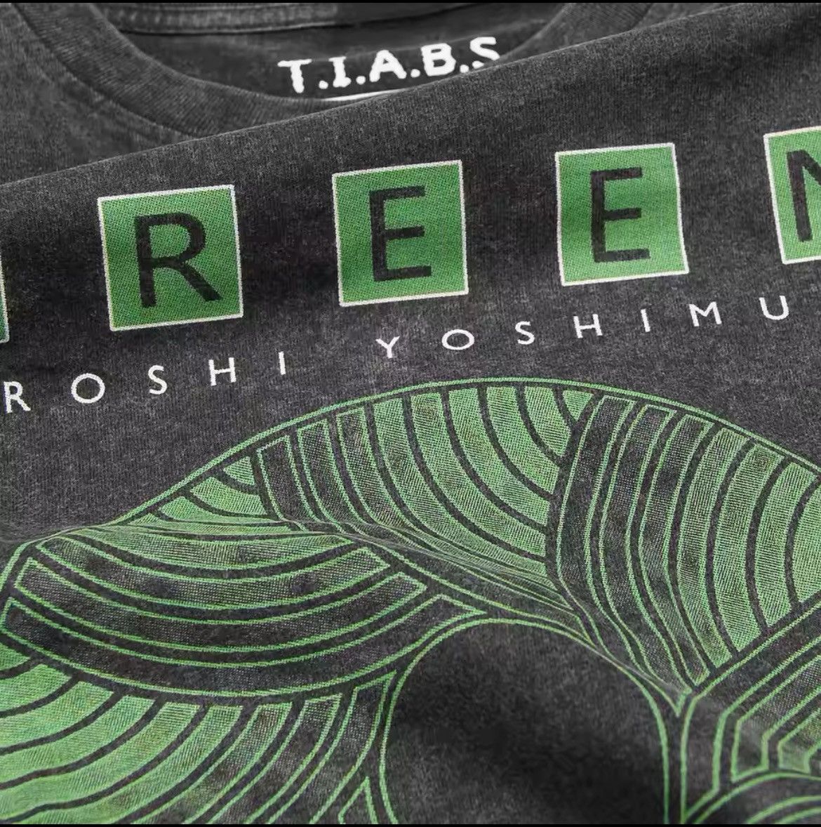 Japanese Brand × Vintage Hiroshi Yoshimura Green Graphic Printed Cotton Tshirt Size US L / EU 52-54 / 3 - 5 Thumbnail