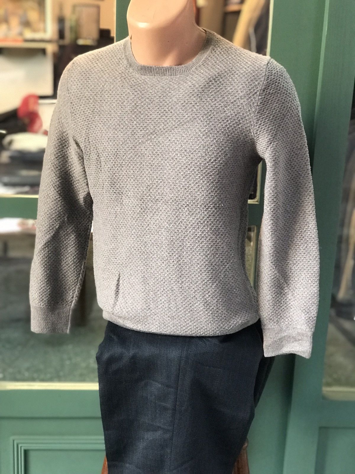 Gran Sasso GRAN SASSO MADE IN ITALY TEXTURED PURE WOOL GREY CREWNECK Size M / US 6-8 / IT 42-44 - 8 Thumbnail