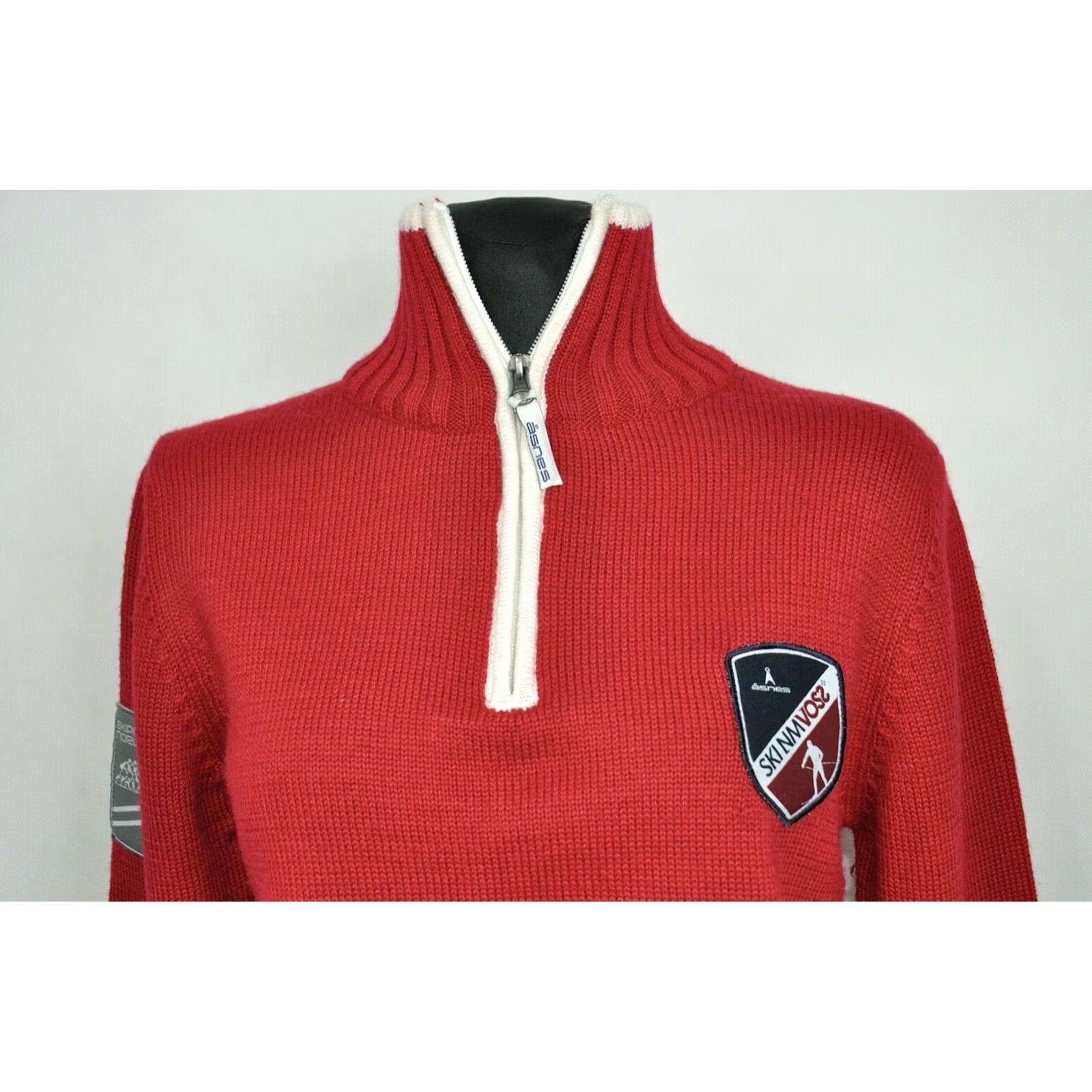 Vintage ASNES OF NORWAY Sweater Women's Red L Pullover Knit 50% Wool 50% Acrylic High Neck Long Sleeve Casual Vintage No N/A Size L / US 10 / IT 46 - 6 Thumbnail