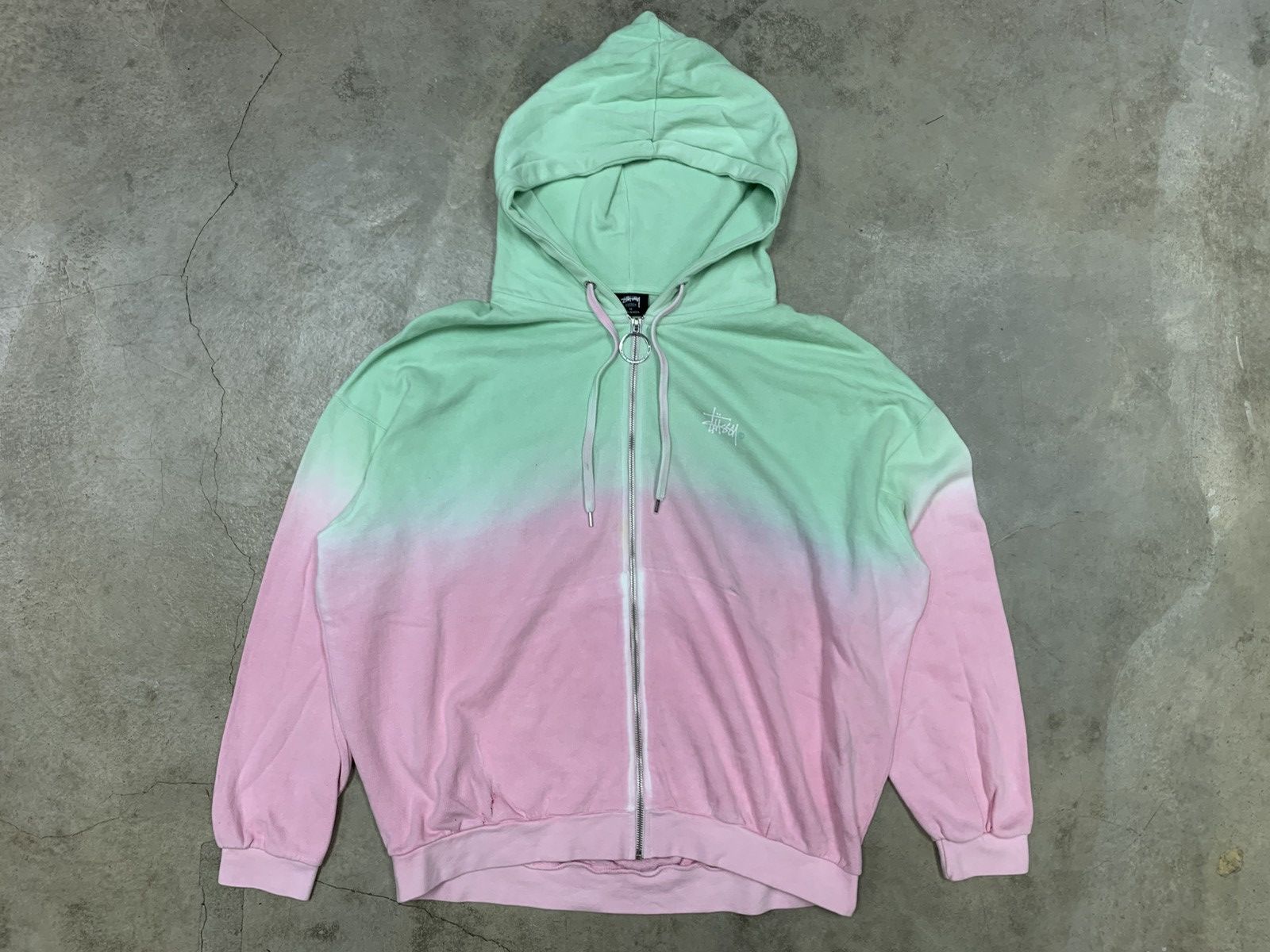 Stussy Stussy Distressed Stock Tie Die Lilac Baggy Hoodie Size US XXL / EU 58 / 5 - 2 Thumbnail