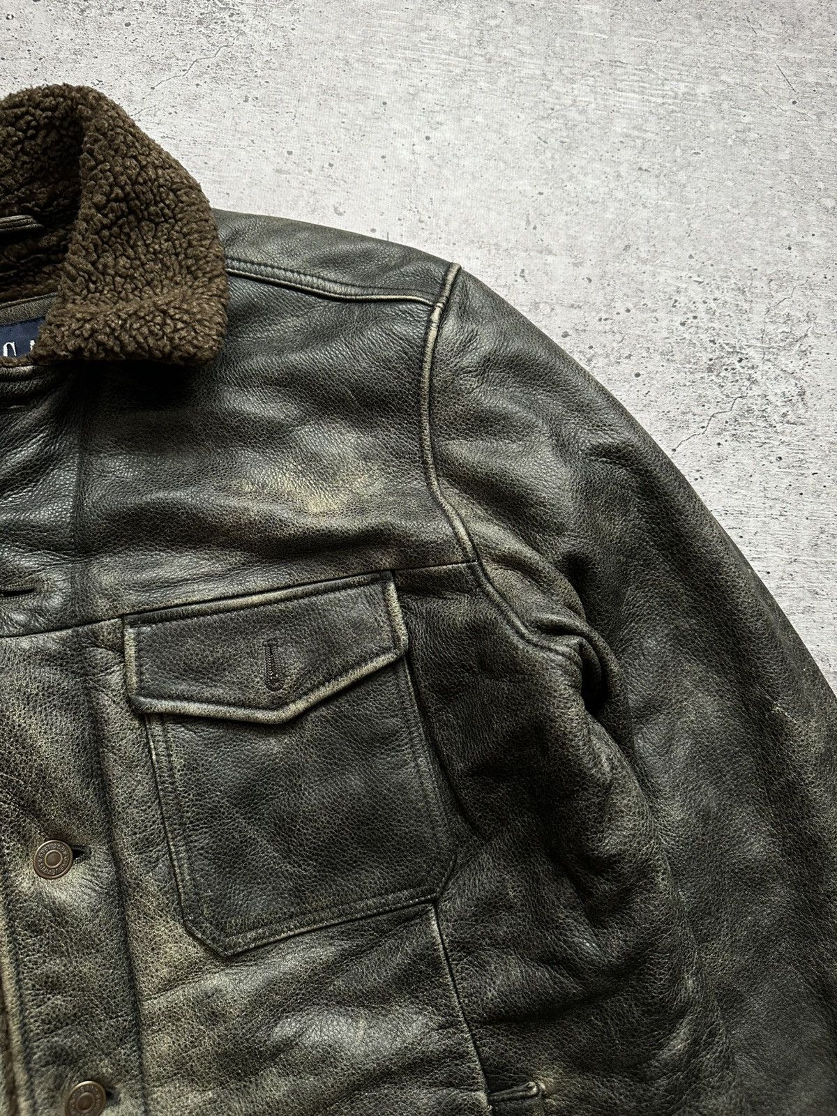 Gap Vintage Gap Distressed Sherpa Leather Coat Size US M / EU 48-50 / 2 - 12 Thumbnail
