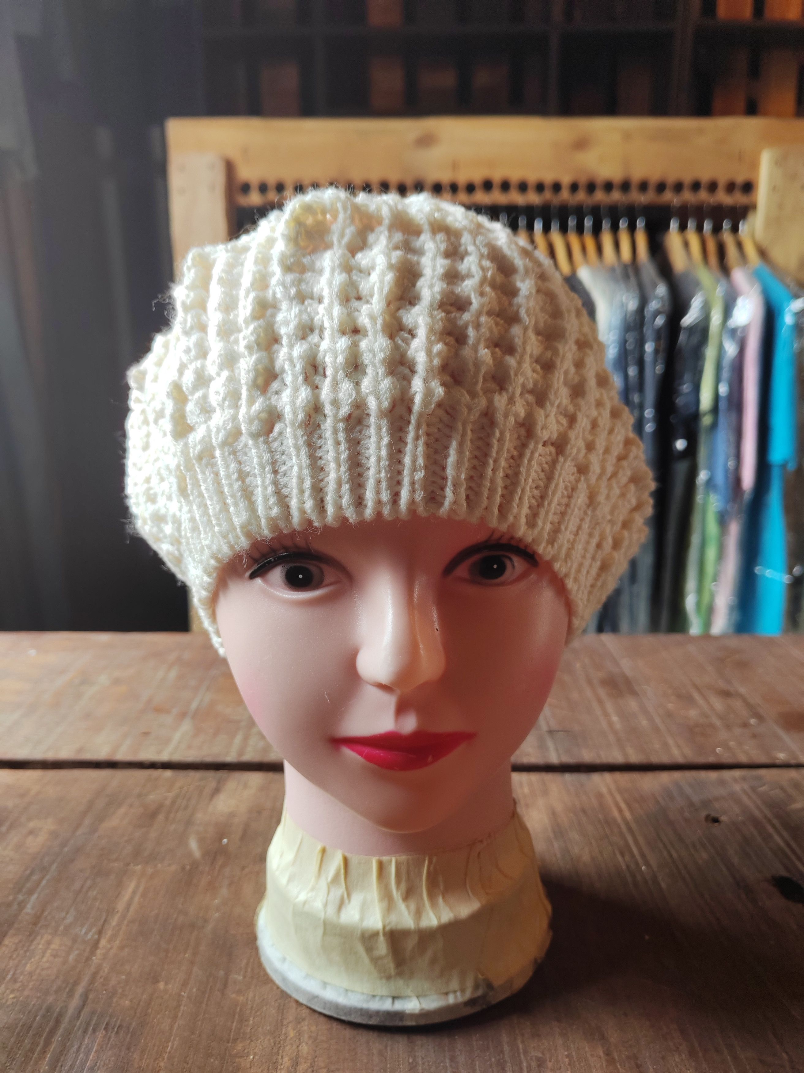 Japanese Brand Vintage Crochet Knitted handmade Beanie Snowcap Size ONE SIZE - 1 Thumbnail