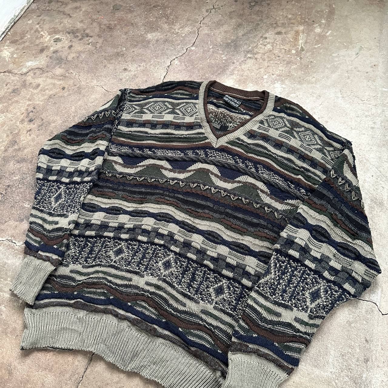 Carlo Colucci 90’s Vintage Wool Mohair Coogi style Florentino Sweater Size US XXL / EU 58 / 5 - 2 Thumbnail