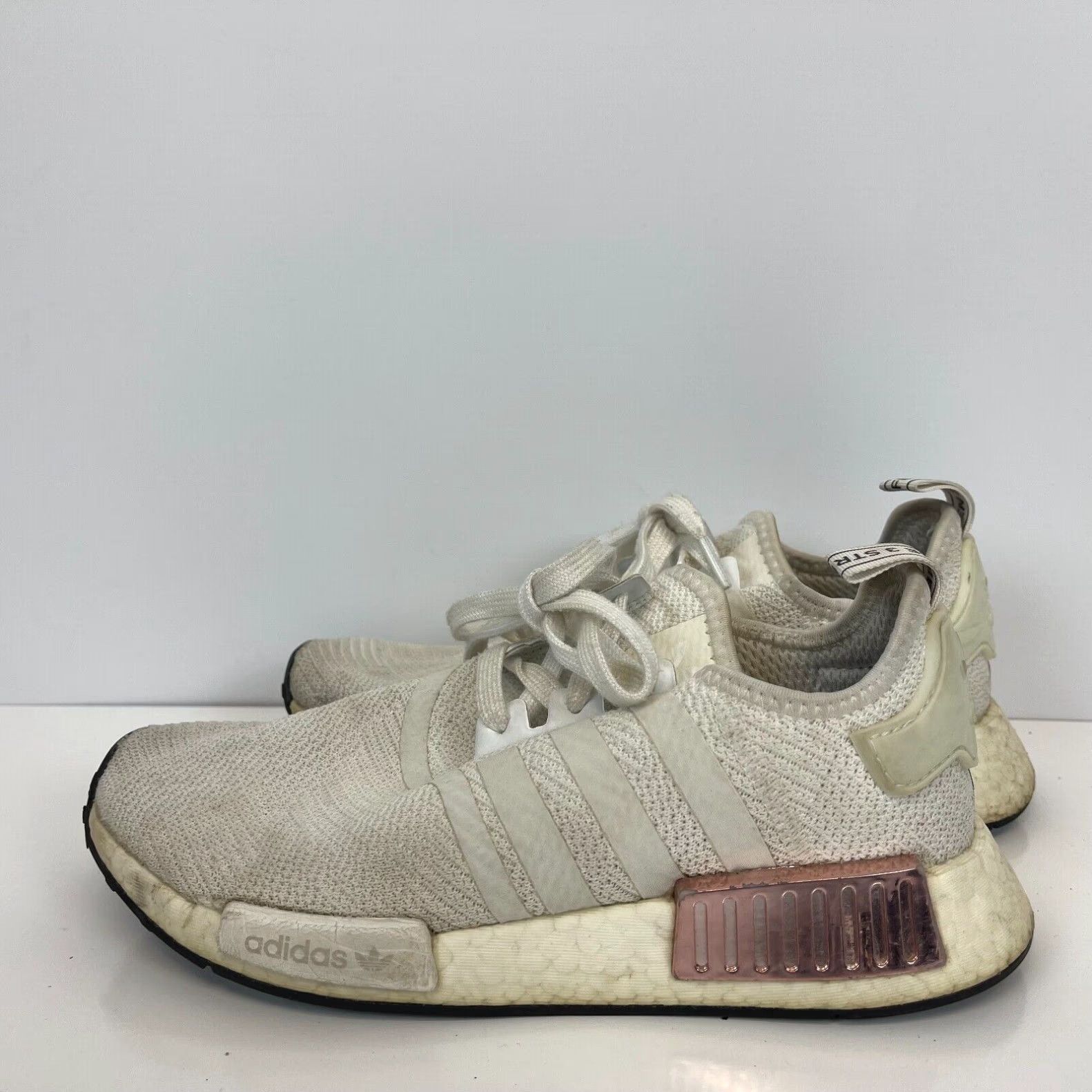 Adidas NMD R1 Metallic Plus Running Shoes White Womens Size 7.5 Footwear